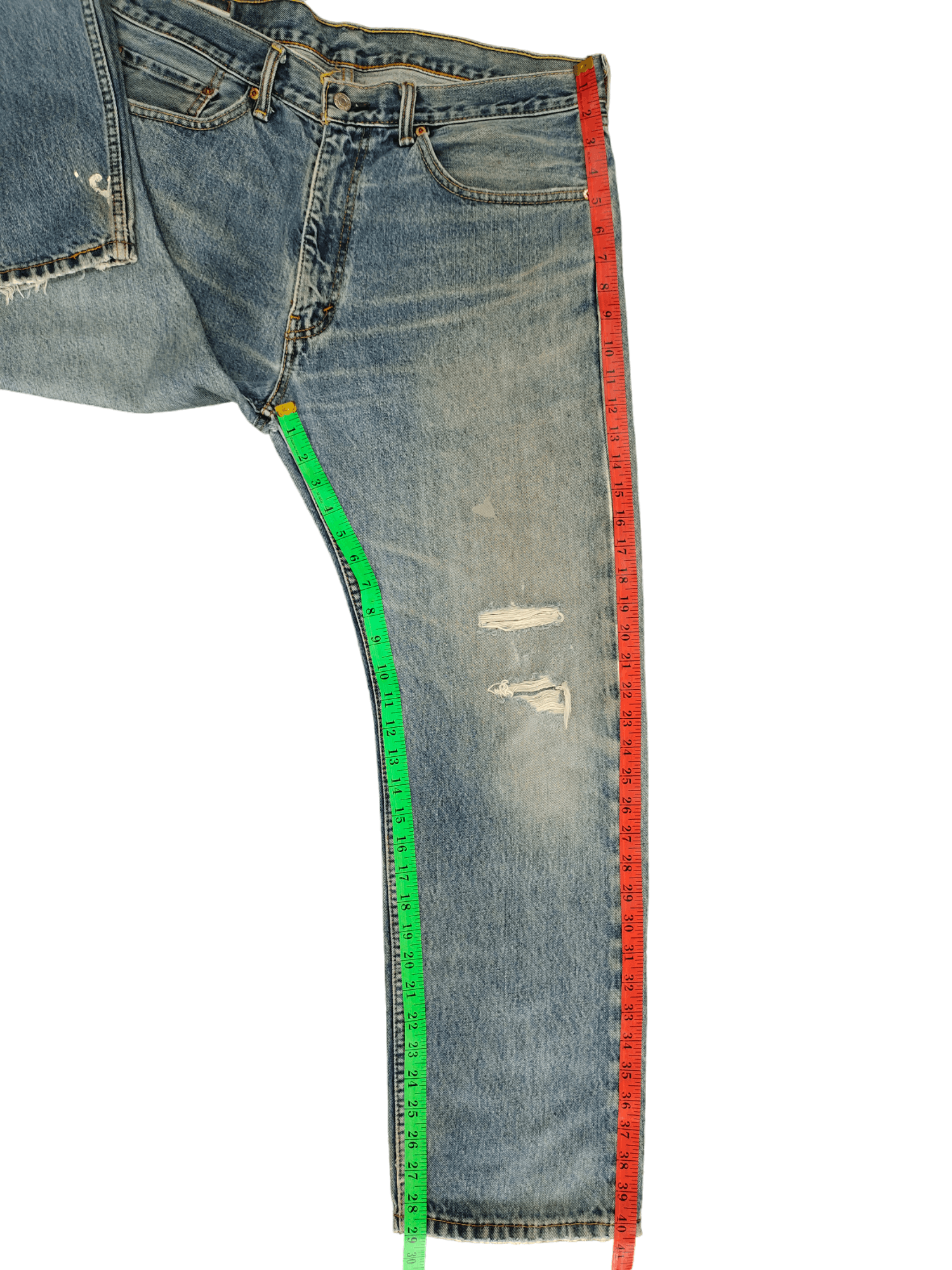 Levi's Vintage Y2k Levis 505 Distress Faded Sand Wash Denim Jeans Size US 36 / EU 52 - 10 Thumbnail