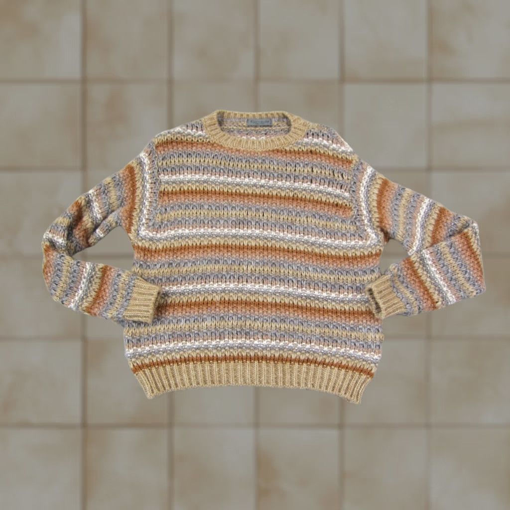 Vintage VINTAGE Elsa Manda Sweater Womens Medium Brown Yellow Knit Wool Alpaca Pullover 90s Bird Cat USA Size M / US 6-8 / IT 42-44 - 1 Thumbnail