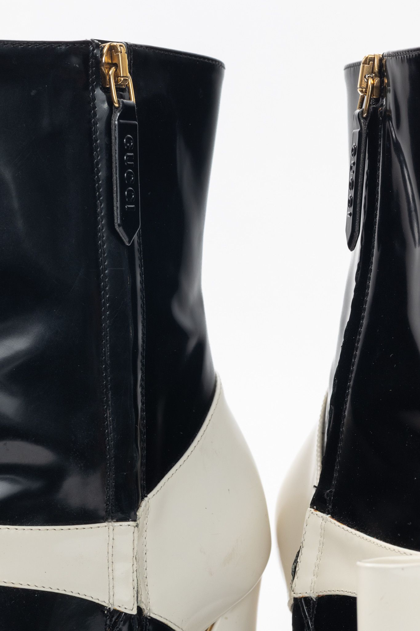 Gucci Gucci Nimue Black & White Colour-Block Midcalf Boots Size US 7.5 / IT 37.5 - 9 Thumbnail