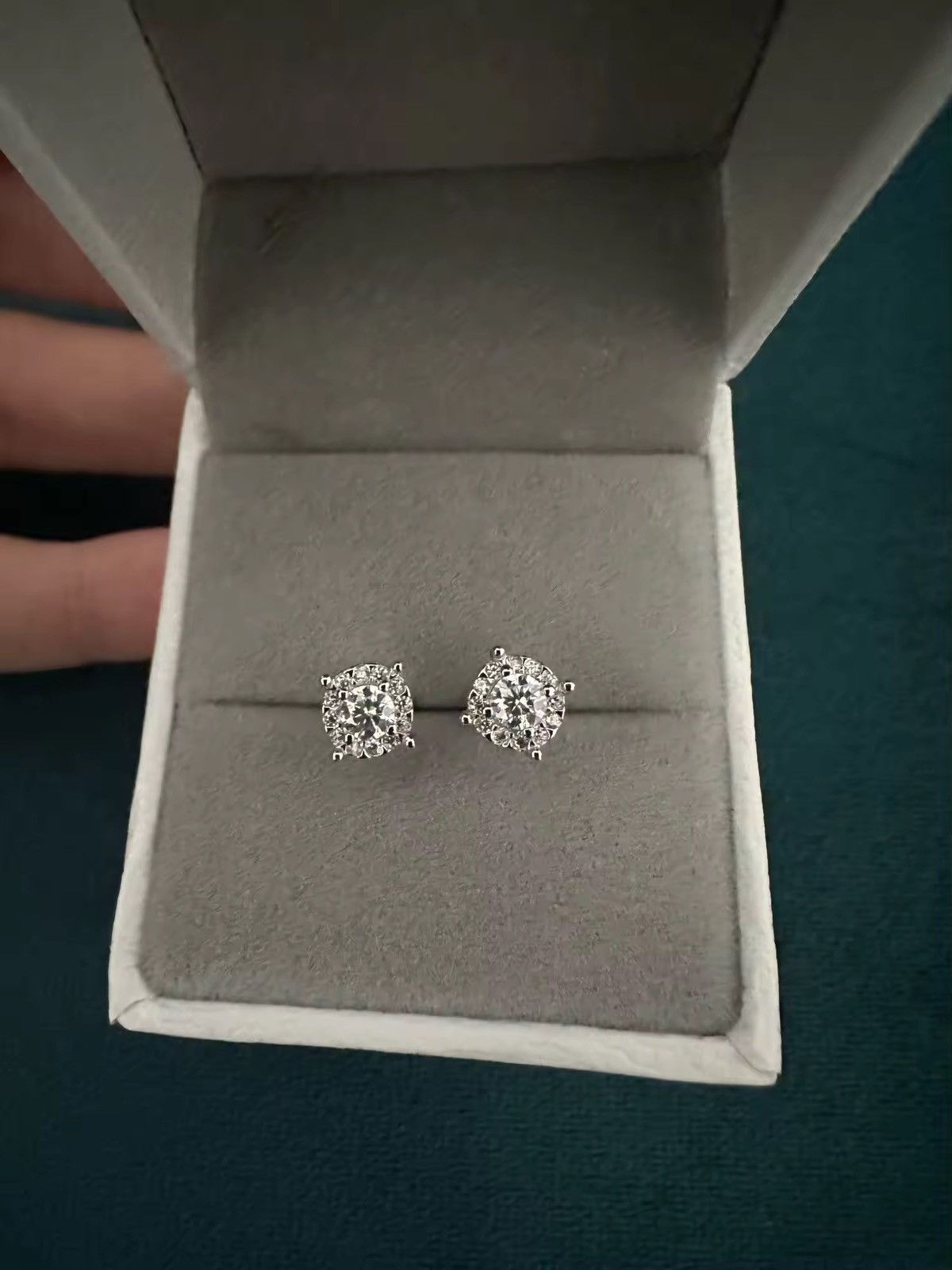 Jewelry 0.15 Carat Moissanite Stud Earrings in Silver, Men's