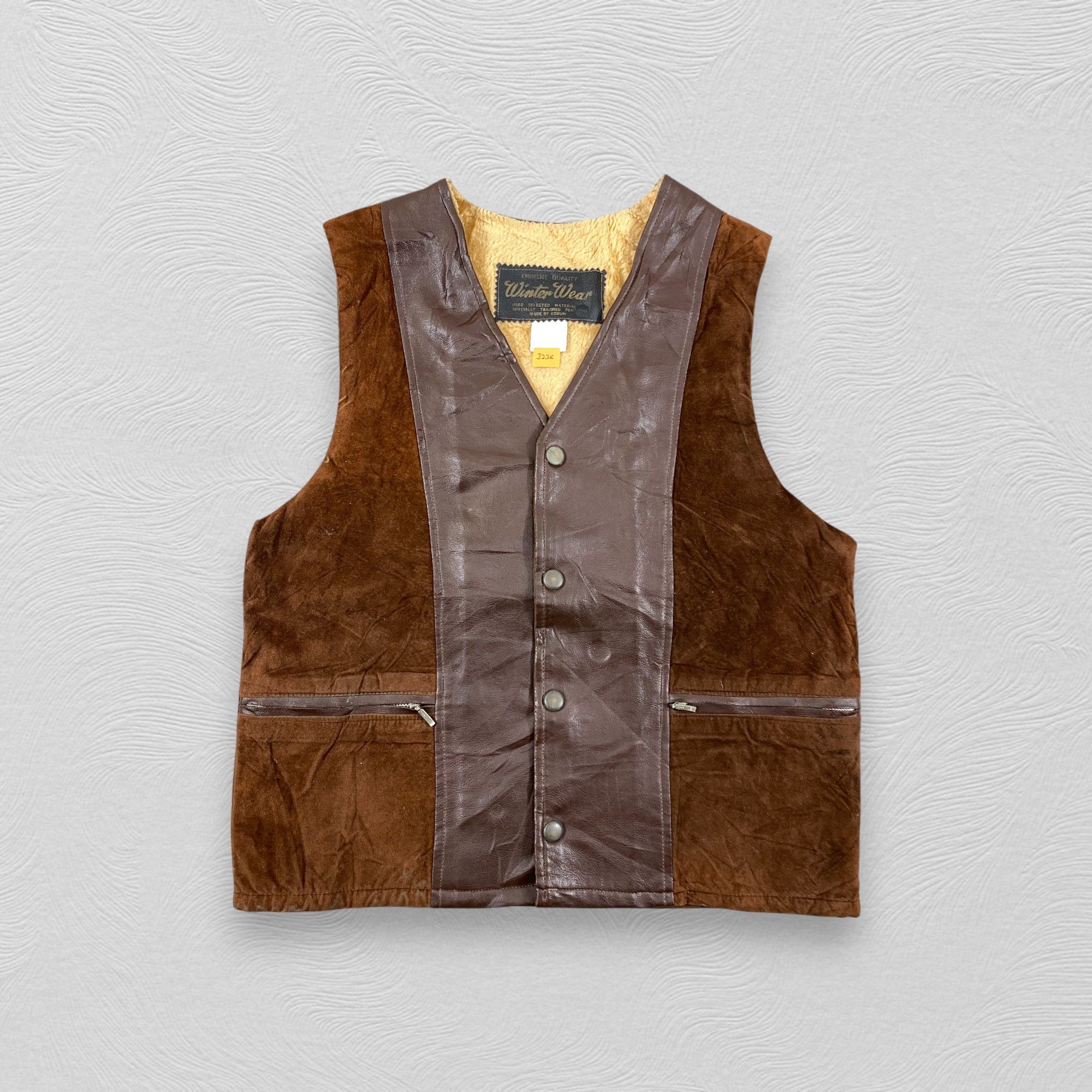 Japanese Brand Vintage Winter Wear Like Leather Vest Jacket- J226 Size US S / EU 44-46 / 1 - 1 Thumbnail
