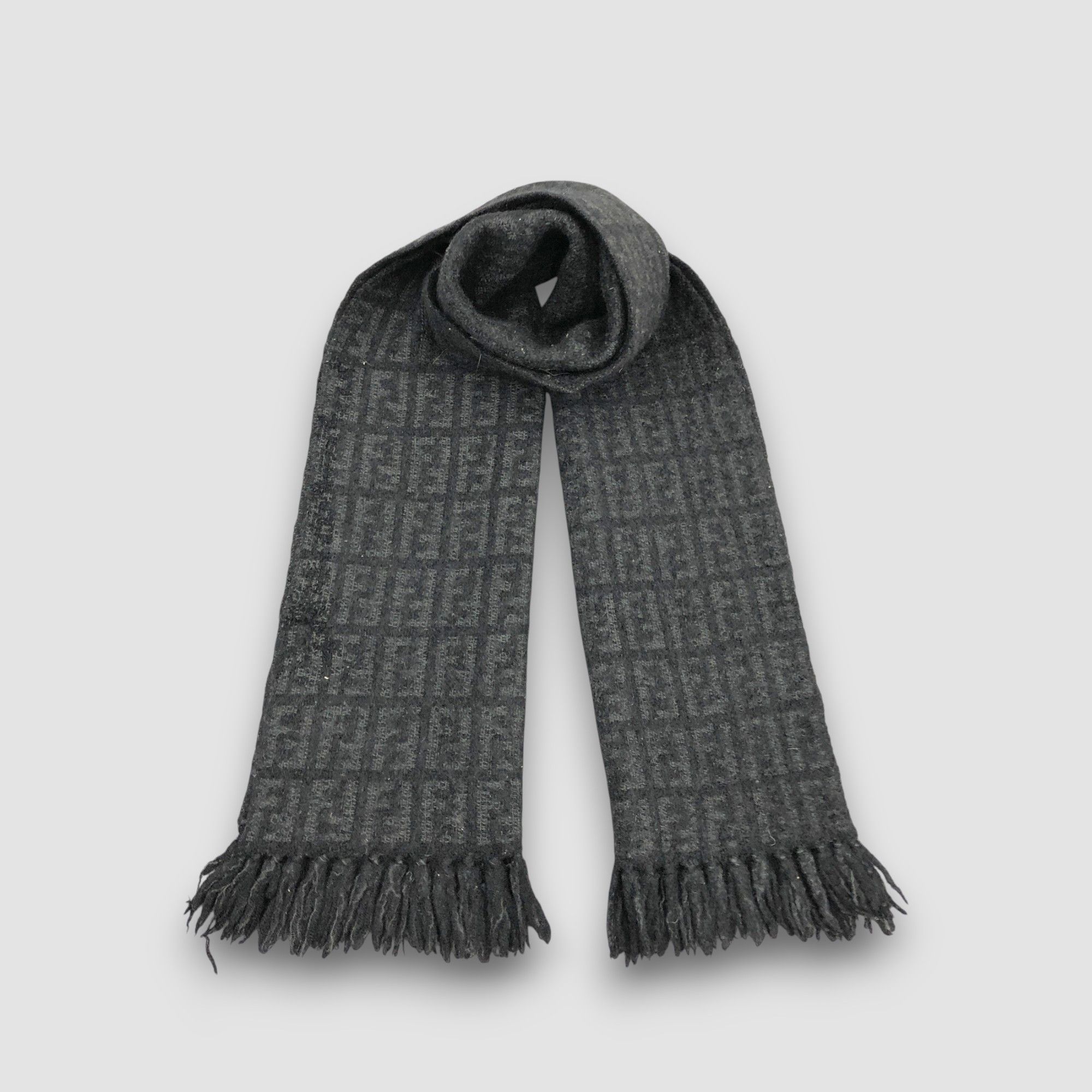 Vintage Fendi Scarf Muffler Fendi Roma Monogram Wool Scarves