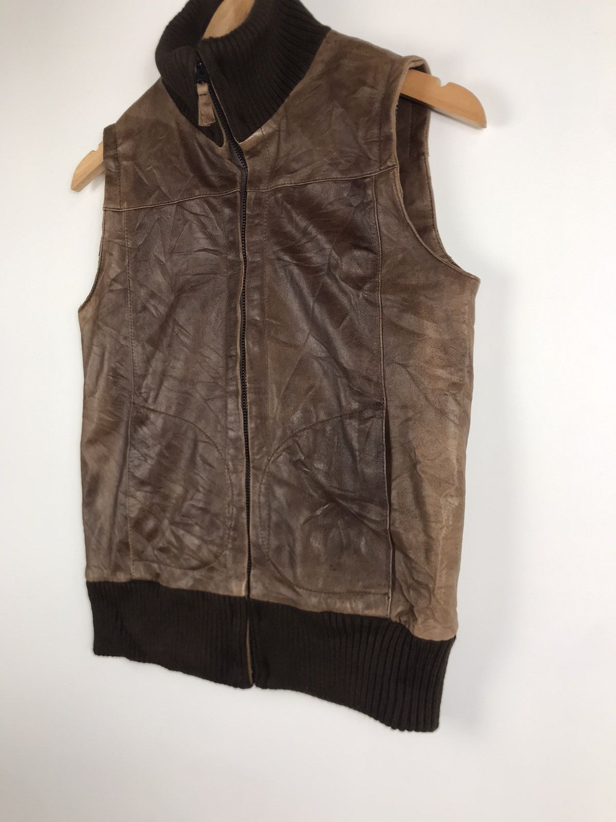 Full Count & Co. × Japanese Brand × Leather ⚡️Vintage FullCount Zipper Leather Vest Size S / US 4 / IT 40 - 3 Thumbnail