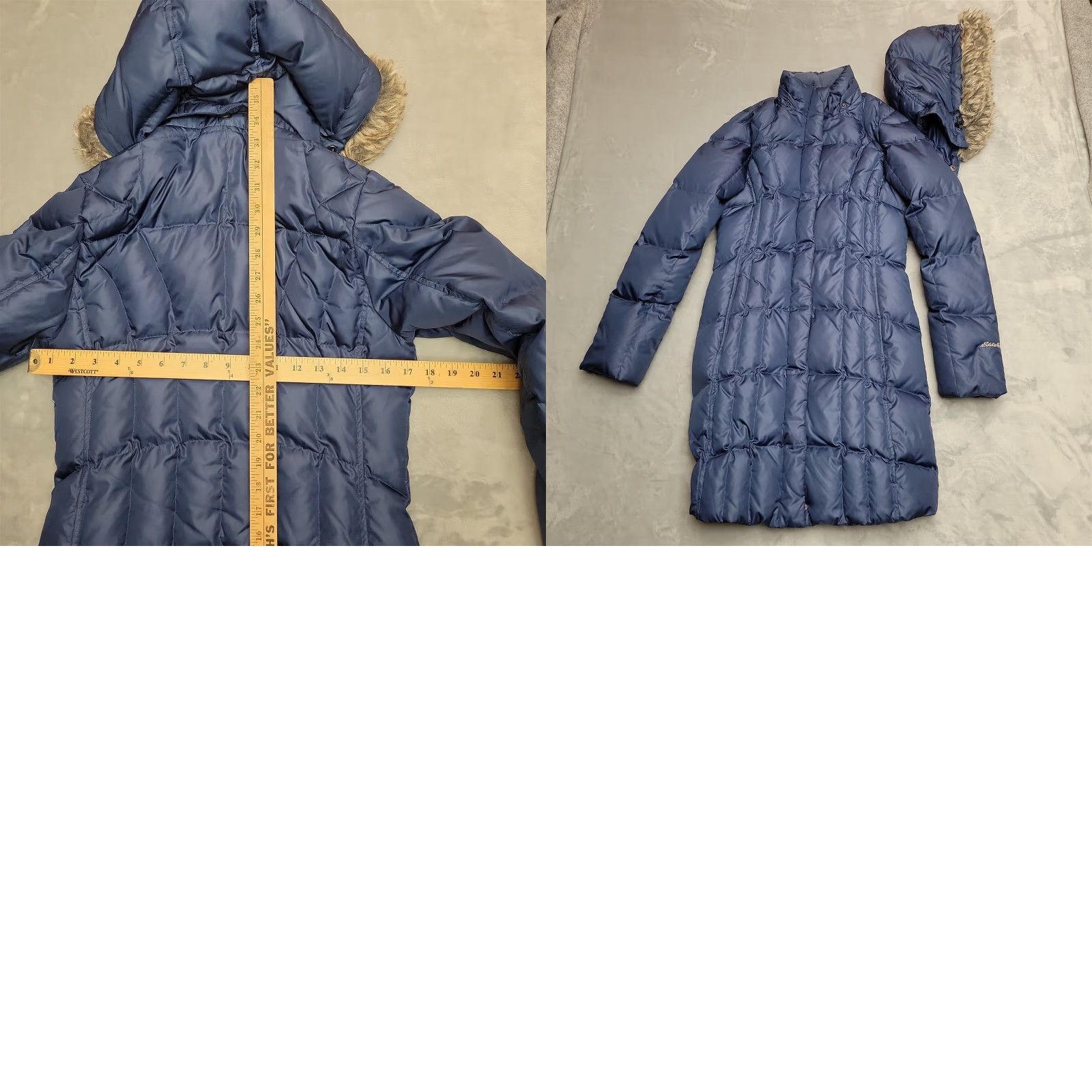 Eddie Bauer VINTAGE Eddie Bauer Down Coat Womens XS Blue Puffer Jacket Removable Hood Long Parka Size XS / US 0-2 / IT 36-38 - 9 Thumbnail