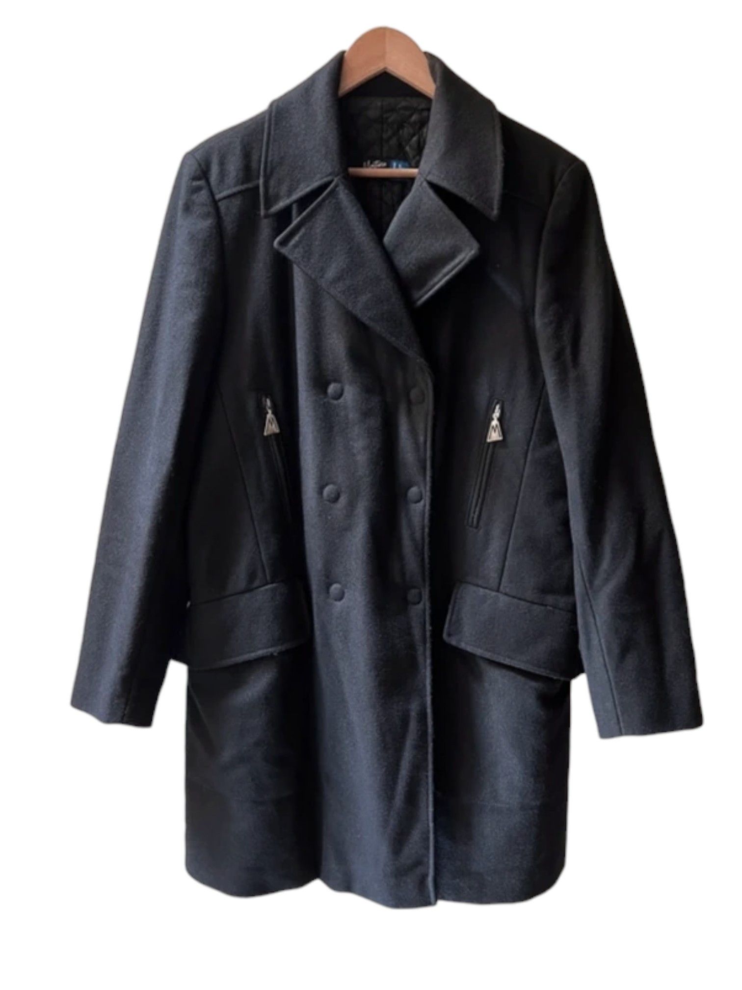 Claude Montana Montana Blu Double-Breasted Wool Overcoat c.1990s Size US M / EU 48-50 / 2 - 1 Thumbnail