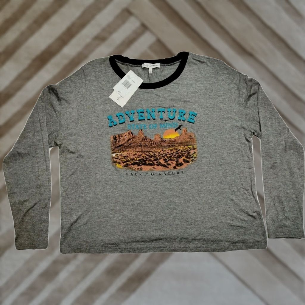 Vintage Pretty Rebellious T-Shirt Womens L Back to Nature Long Sleeve Gray Knit Size L / US 10 / IT 46 - 1 Thumbnail