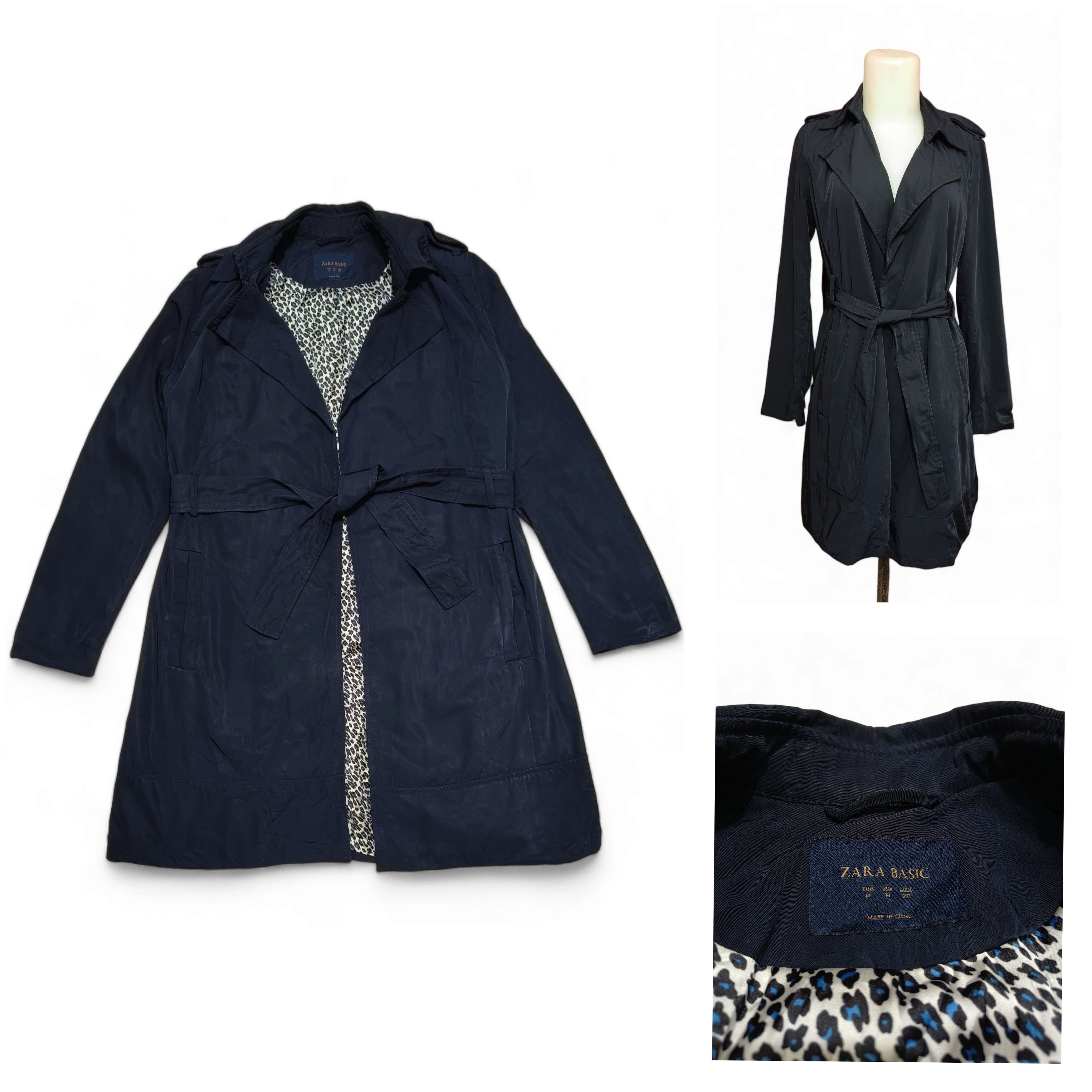 Other Vintage ZARA Basic Women Navy Trench Coat Size M / US 6-8 / IT 42-44 - 1 Thumbnail