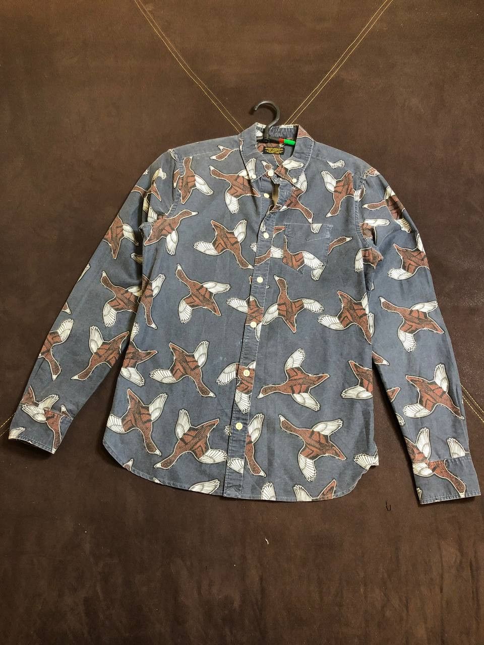 Allsaints Vintage Allsaints Bird Print Slim Fit Button Up Shirt Size US XS / EU 42 / 0 - 1 Thumbnail