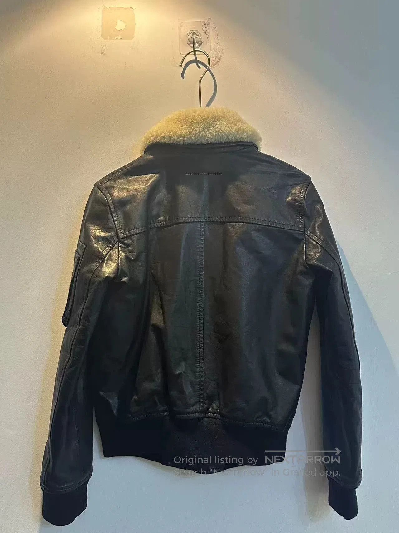 Maison Margiela Maison Margiela Leather Jacket with Shearling Collar. Size US S / EU 44-46 / 1 - 2 Thumbnail