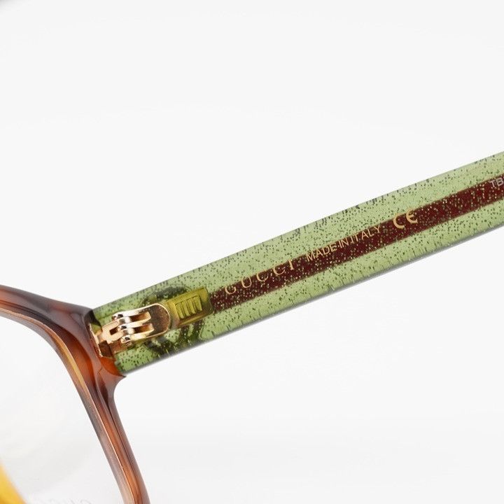 Gucci Gucci GG0038O 002 Eyeglasses Havana 54mm Square Frame Size ONE SIZE - 9 Thumbnail