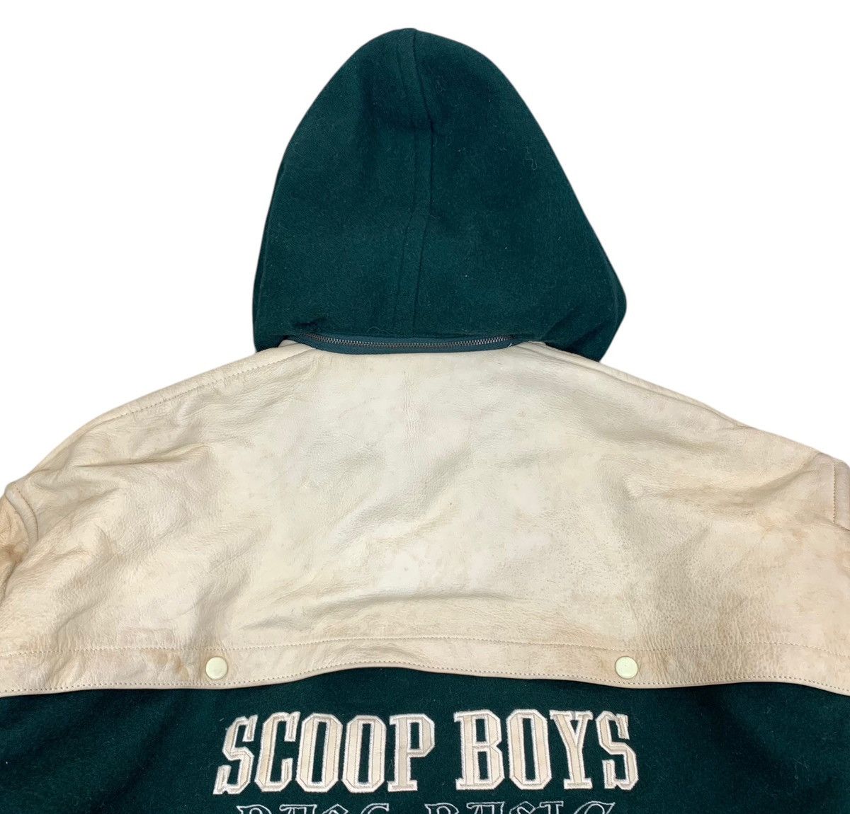 Other VINTAGE SCOOP BOYS VARSITY LEATHER BOMBER JACKET HOODIE Size US M / EU 48-50 / 2 - 10 Thumbnail