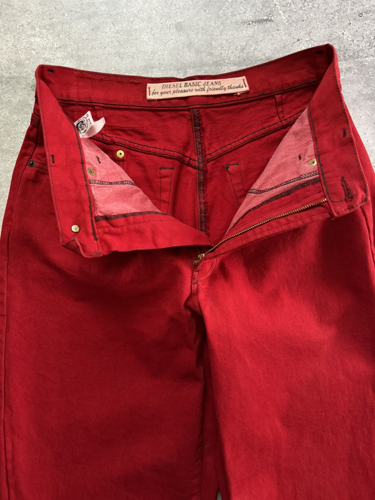Diesel × Vintage Vintage Y2K Diesel High Waist Opium Red Jeans Pants Size US 33 - 5 Thumbnail