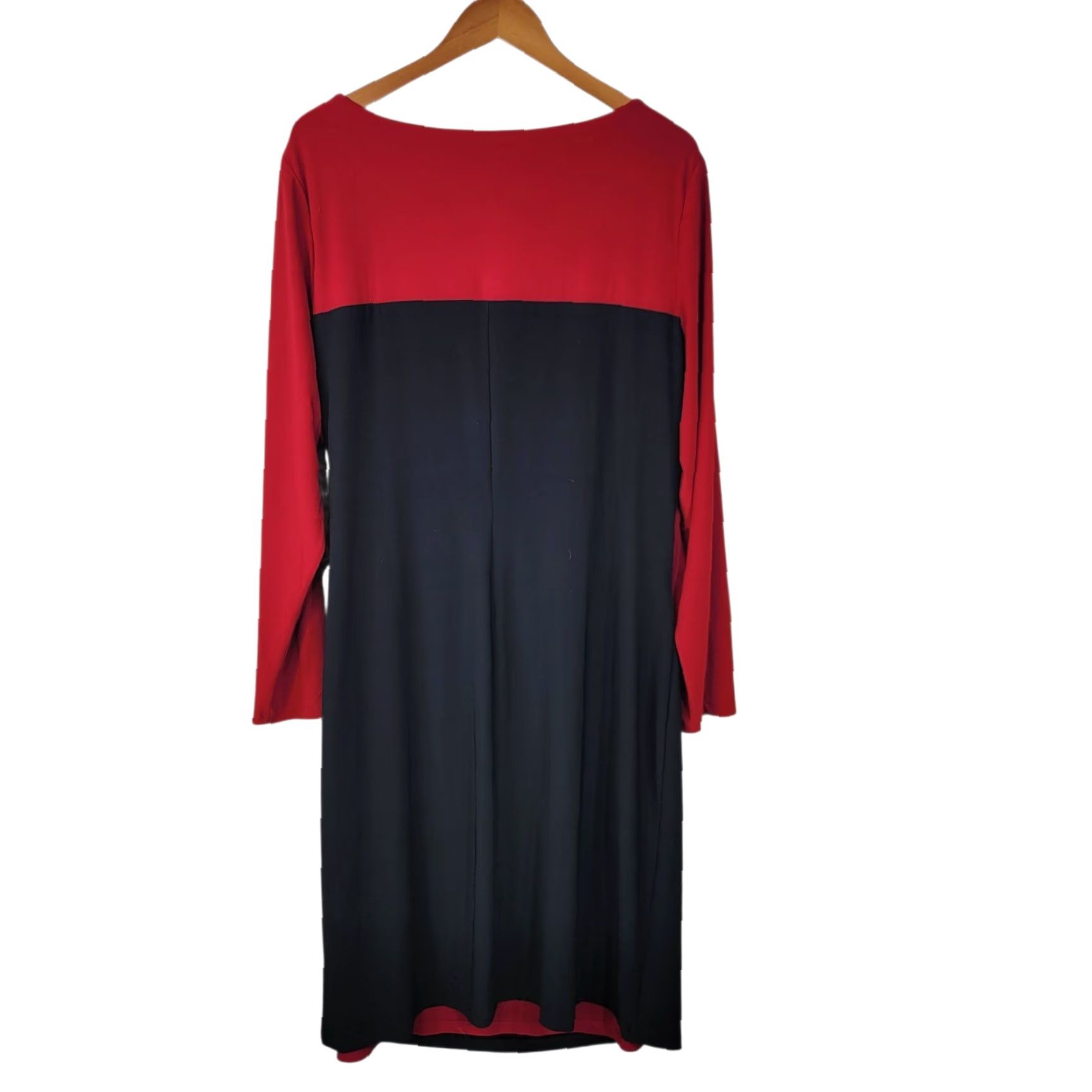 Chaps Dress Plus 20W 20 Stretch Ruched Waist Red Black Professional  Geometric Knit Midi Dress Woman A-Line - smknbbu.sch.id