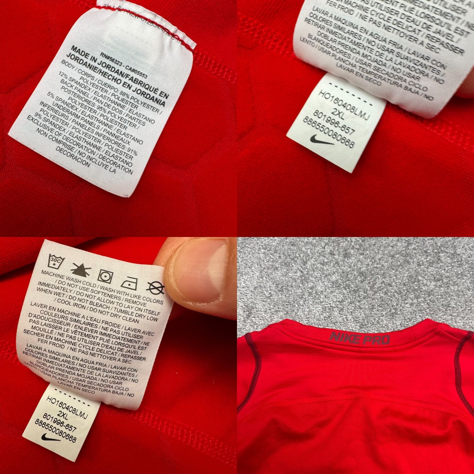 Nike Nike Pro Hyperwarm Fitted Long Sleeve T-Shirt Mens 2XL Red Training Tee Size US XXL / EU 58 / 5 - 8 Thumbnail