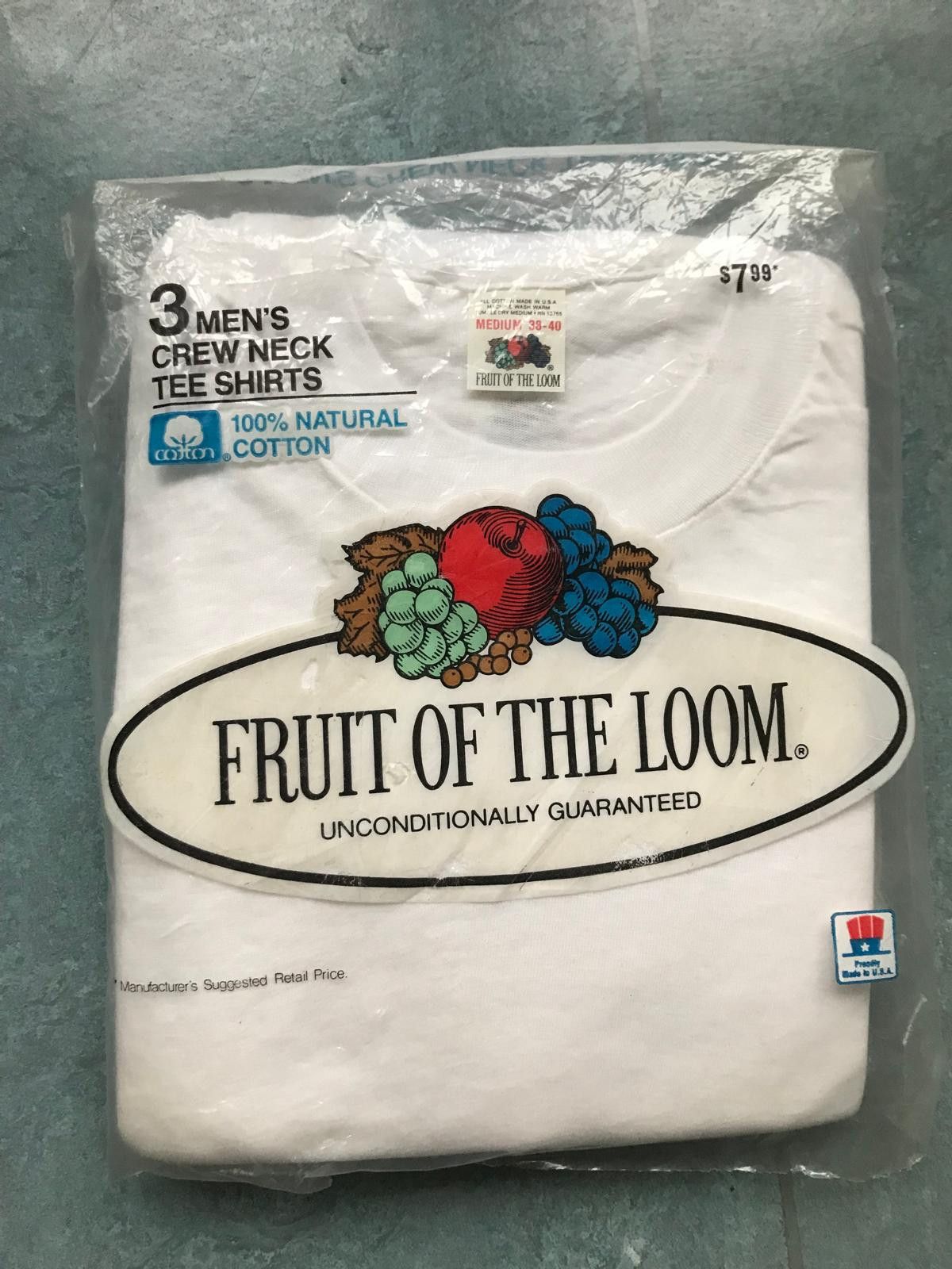 Fruit Of The Loom NOS Fruit of the Loom 3xCrew Neck Pack Tee 1984 Unopened Size US M / EU 48-50 / 2 - 1 Thumbnail