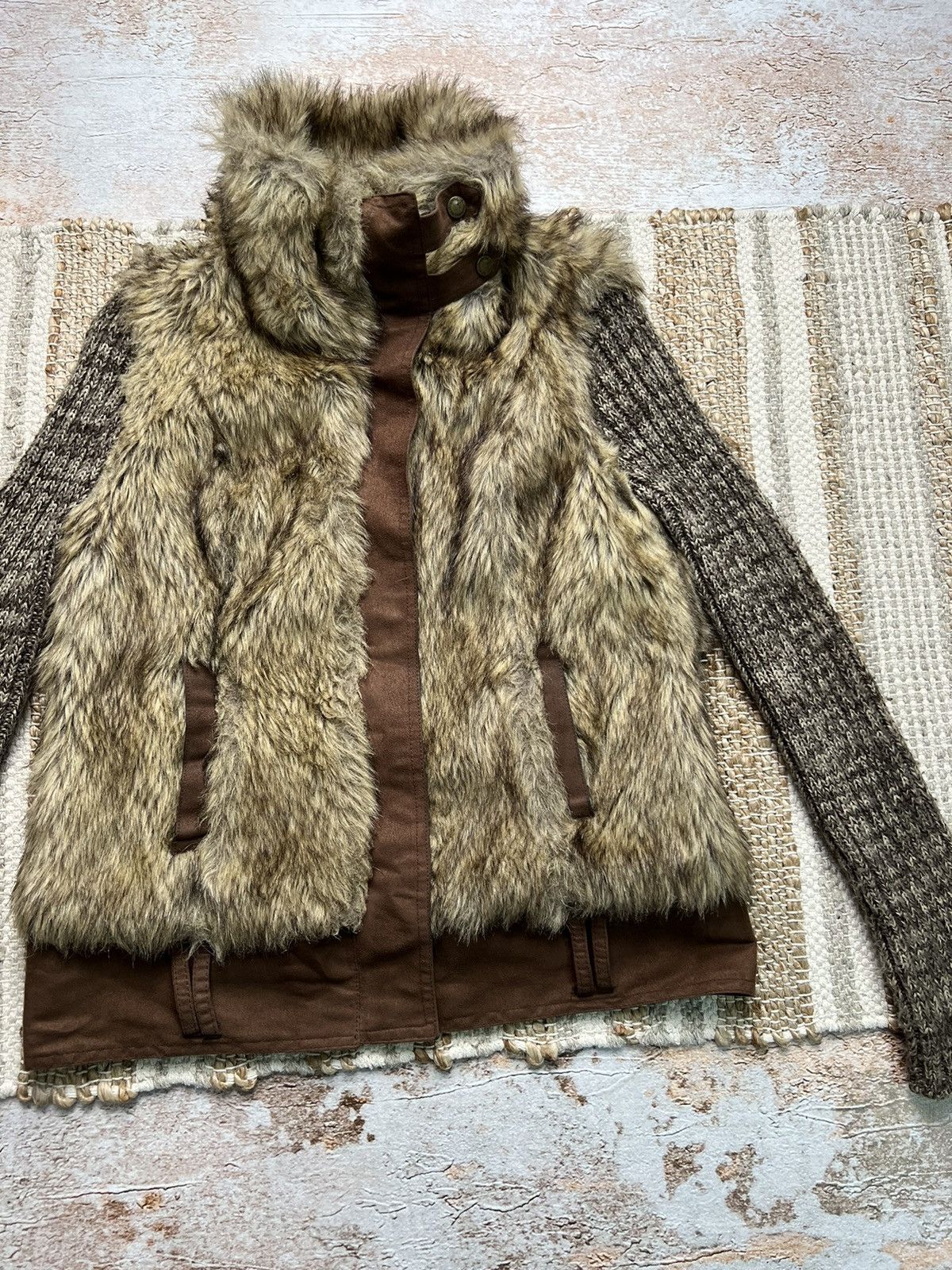 Japanese Brand × Vintage Vintage Japanese fur jacket with cotton sleeves Size S / US 4 / IT 40 - 3 Thumbnail