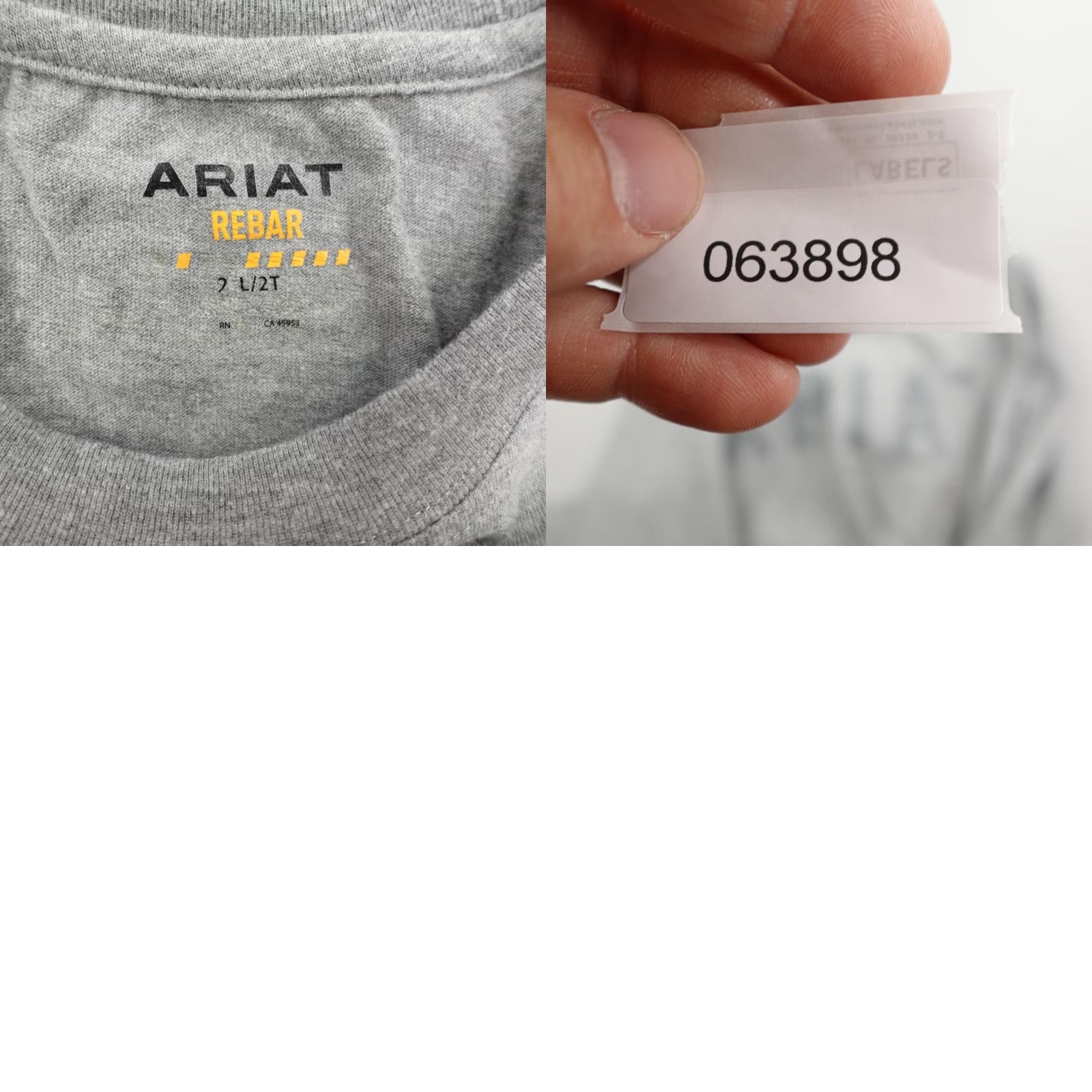 Ariat Ariat Shirt Mens 2XL Tall Gray Rebar Long Sleeve Work Utility Flex Crew Neck Size US XXL / EU 58 / 5 - 8 Thumbnail