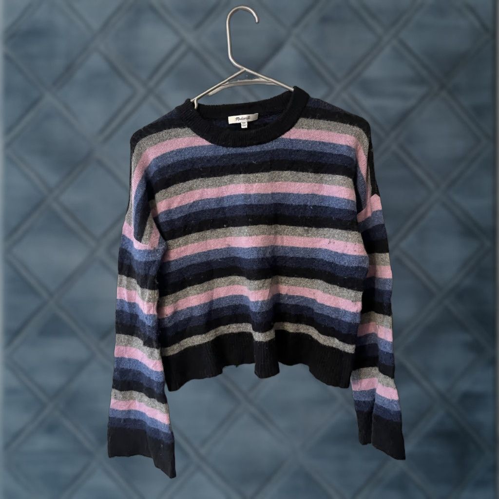 Madewell Madewell Cardif Striped Crewneck Sweater XXS Women Multicolor Crew Neck Pullover Size XXS / US 00 / IT 34 - 1 Thumbnail