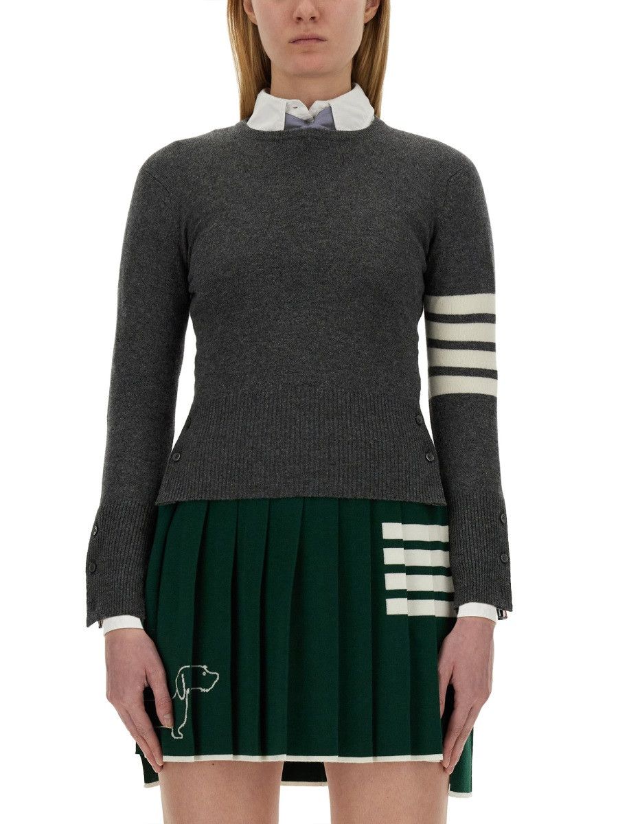 Thom Browne THOM BROWNE CASHMERE SWEATER - GREY (IT 40) Size S / US 4 / IT 40 - 1 Thumbnail