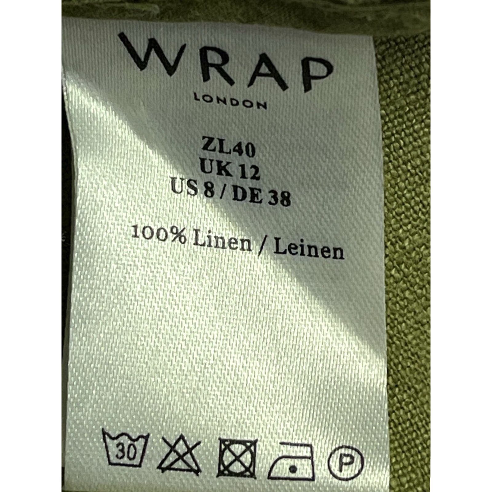 Vintage Wrap London Blazer Women Green 100% Linen Sport Coat Size 8 Size M / US 6-8 / IT 42-44 - 7 Thumbnail