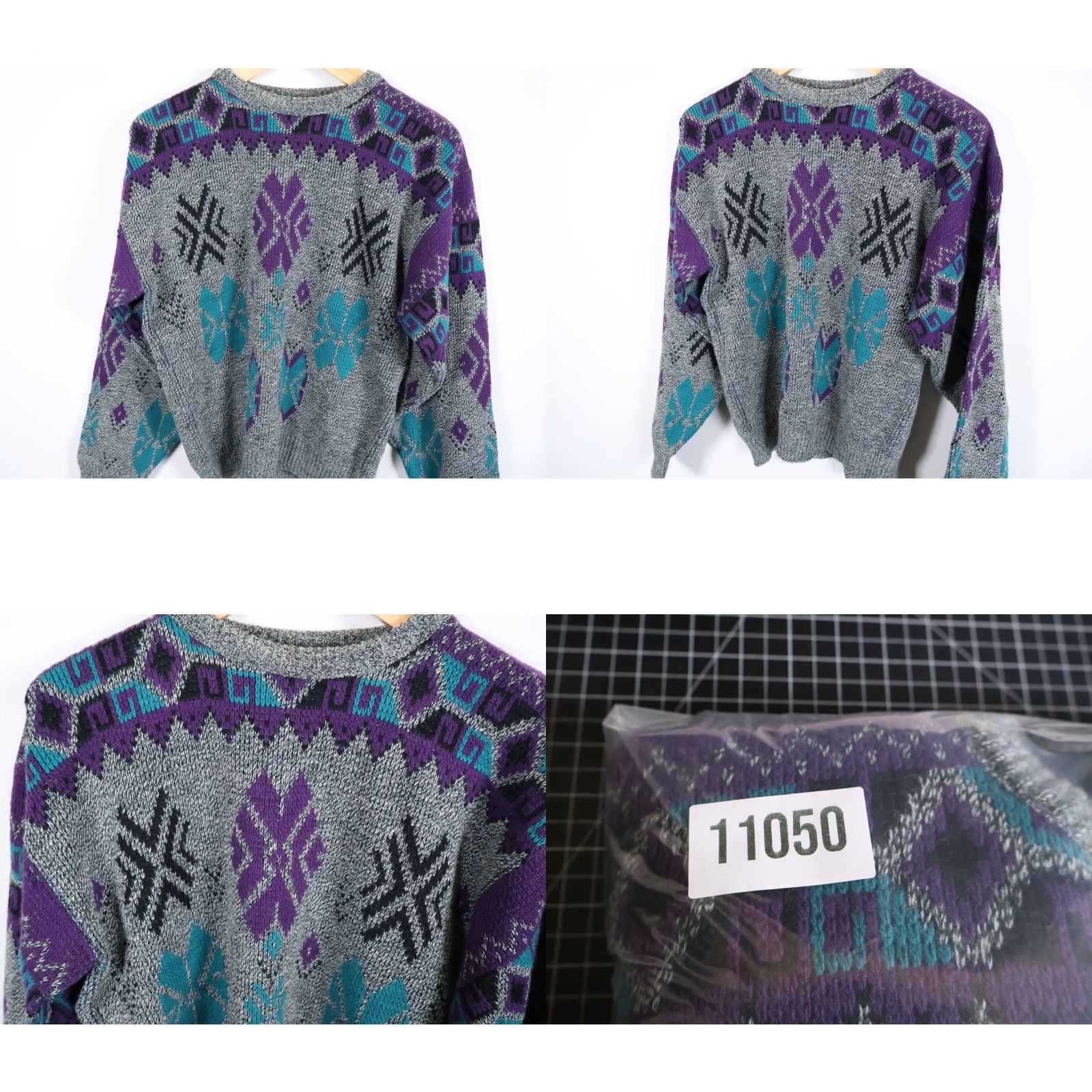 Vintage VINTAGE CC Sport Sweater Mens L Gray Geometric Acrylic Knit Pullover 90s Style Size US L / EU 52-54 / 3 - 8 Thumbnail