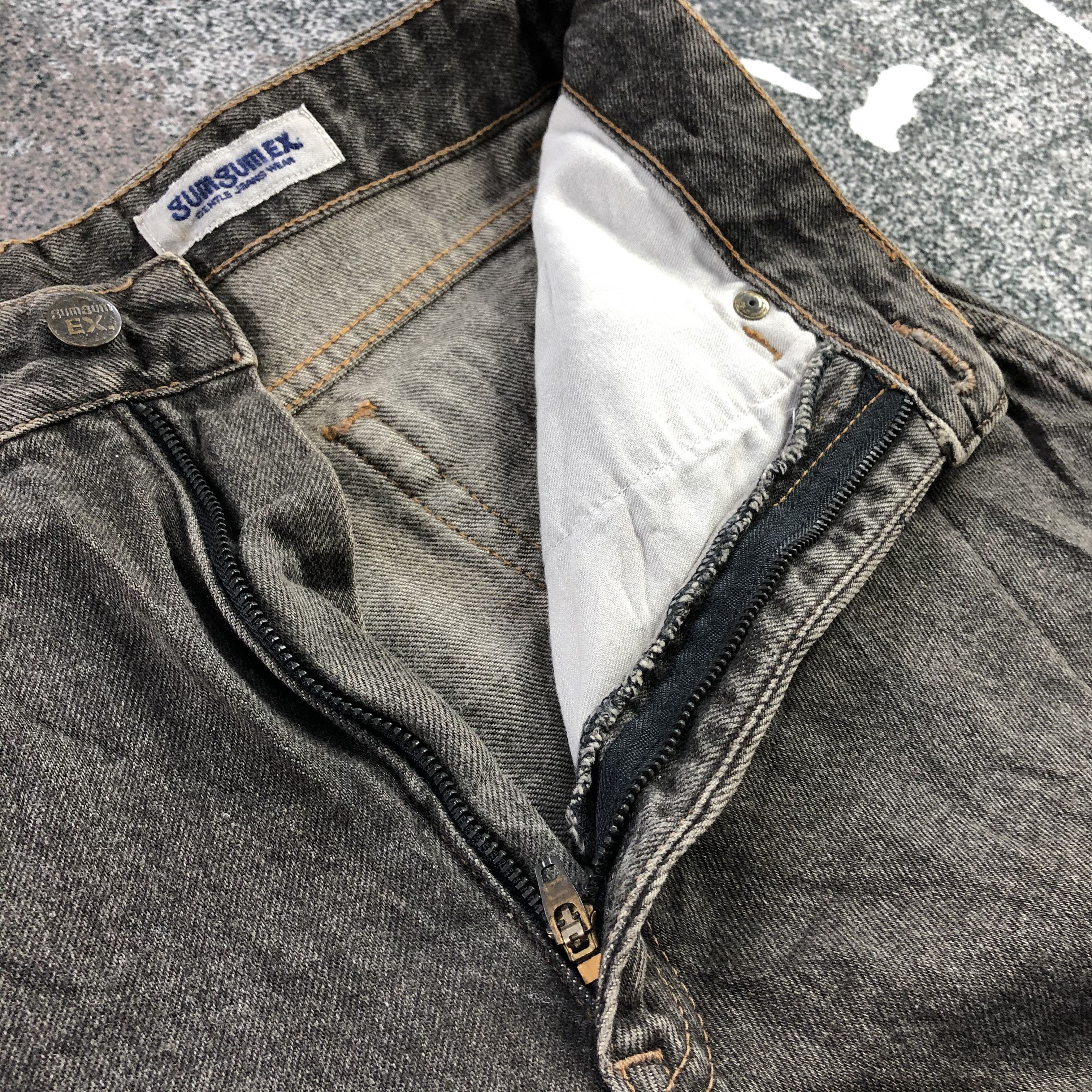 Japanese Brand Vintage Gum Gumex Jeans Faded Black Denim KJ1397 Size US 30 / EU 46 - 8 Thumbnail