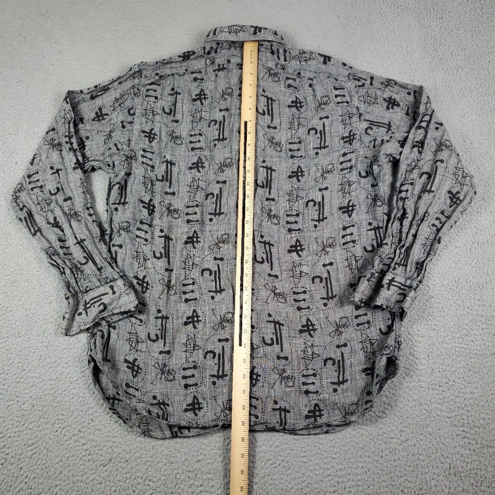 Vintage VINTAGE Bullock & Jones Shirt Mens Gray Geometric Button-Up Long Sleeve L Linen Knit Contemporary/Classic Style Mens Size US L / EU 52-54 / 3 - 5 Thumbnail