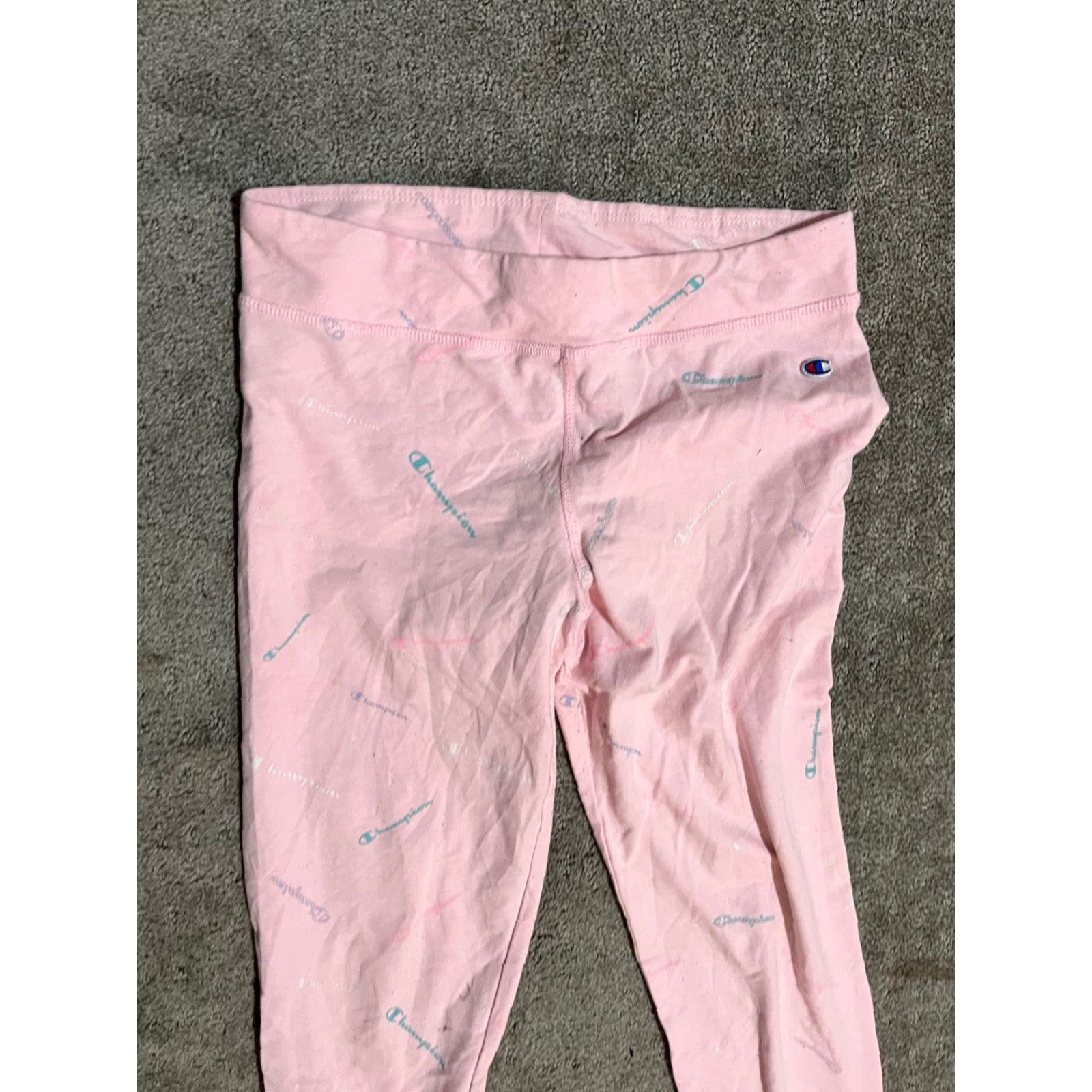 Champion VINTAGE Champion Girls Heritage Active Tech Leggings Pink Candy Large Girls Activewear Size 36" / US 14 / IT 50 - 2 Thumbnail