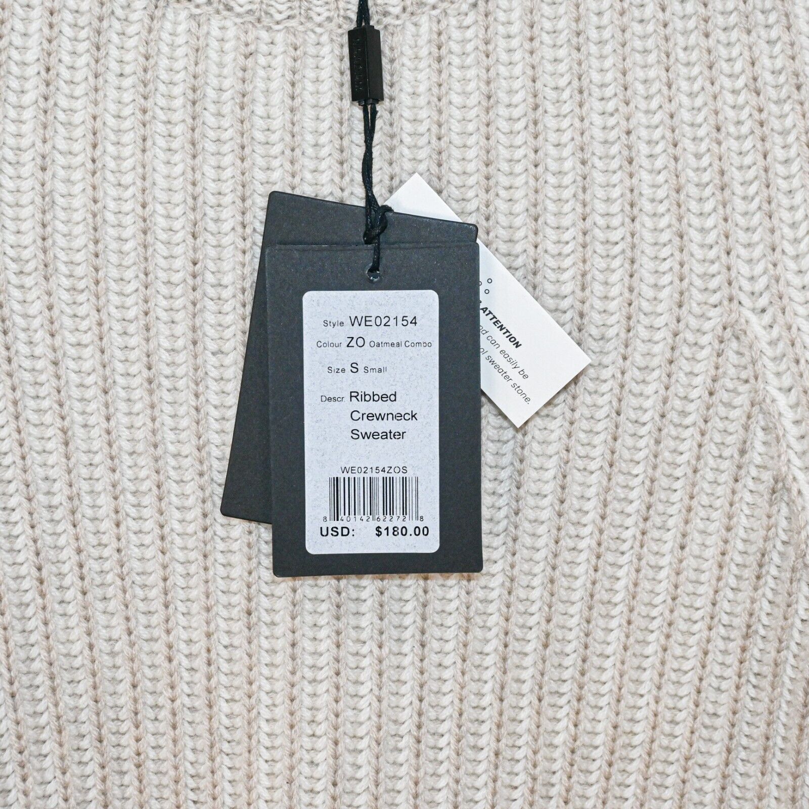 NAADAM NAADAM Women's Cashmiro Ribbed Crewneck Sweater in Oatmeal Size S / US 4 / IT 40 - 5 Thumbnail
