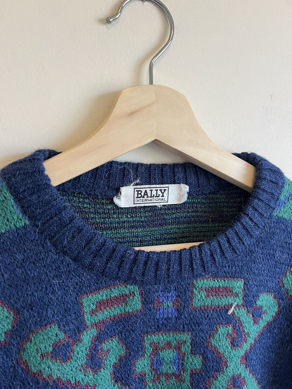 Bally Bally Mohair Alpaca argyle jacquard Sweater Jumper Size US M / EU 48-50 / 2 - 2 Thumbnail