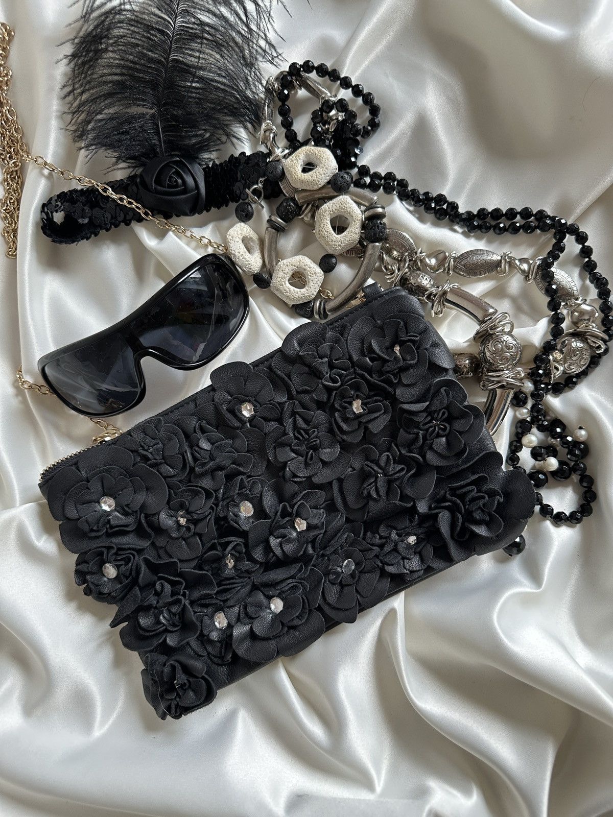 Vintage Vintage black leather cocktail shoulder bag Size ONE SIZE - 1 Thumbnail
