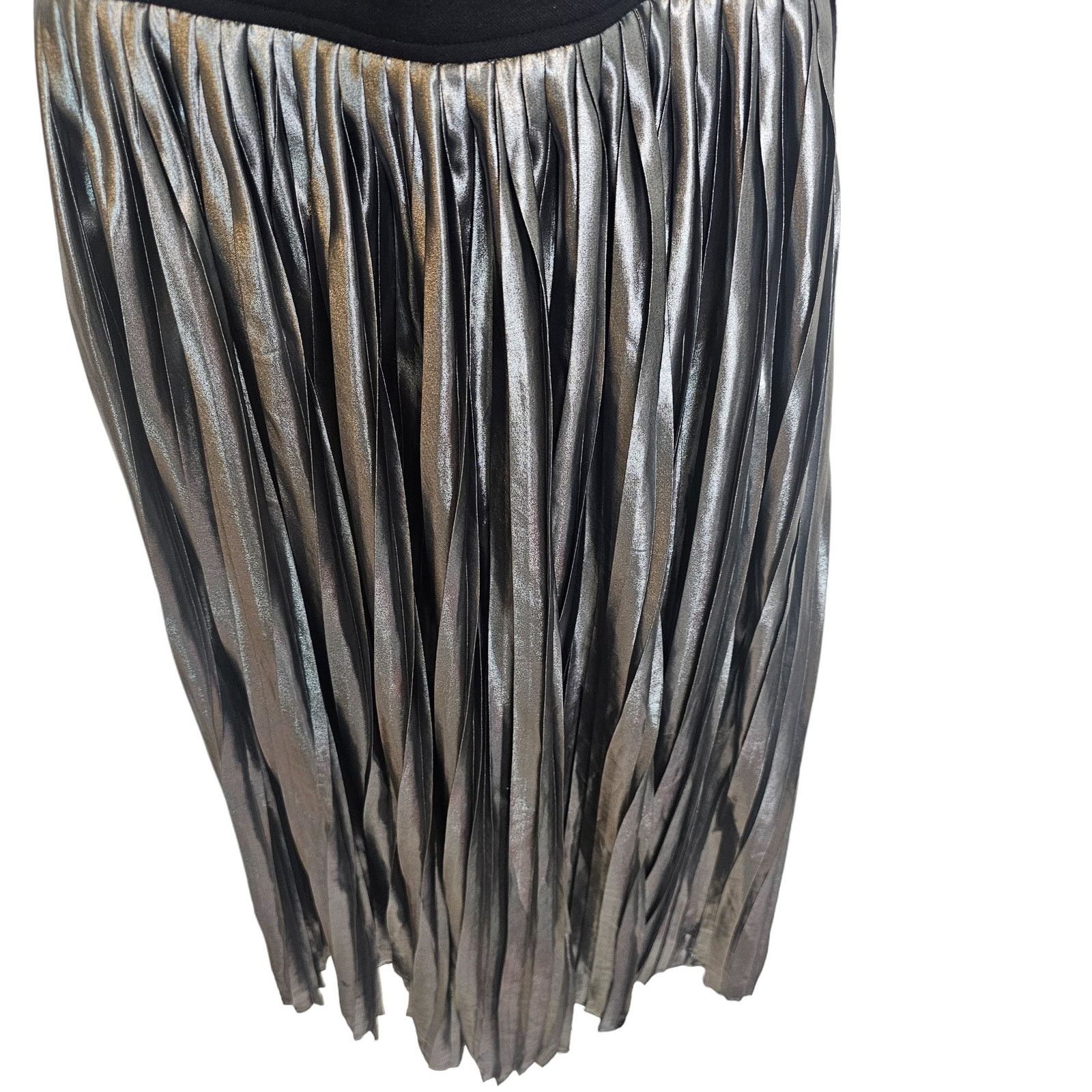 Free People Free People Metallic Piper Midi Dress Pleated Holiday S Size S / US 4 / IT 40 - 3 Thumbnail