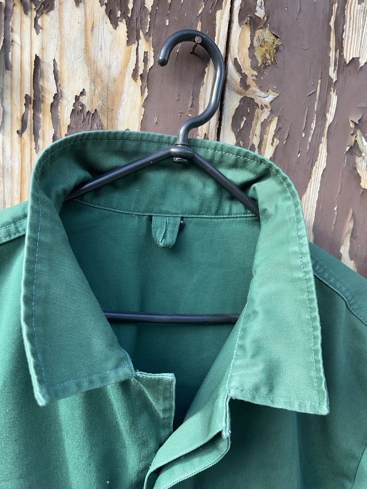 Le Laboureur Vintage 80s German Green Sanfor Chore Jacket Workwear Size US L / EU 52-54 / 3 - 12 Thumbnail