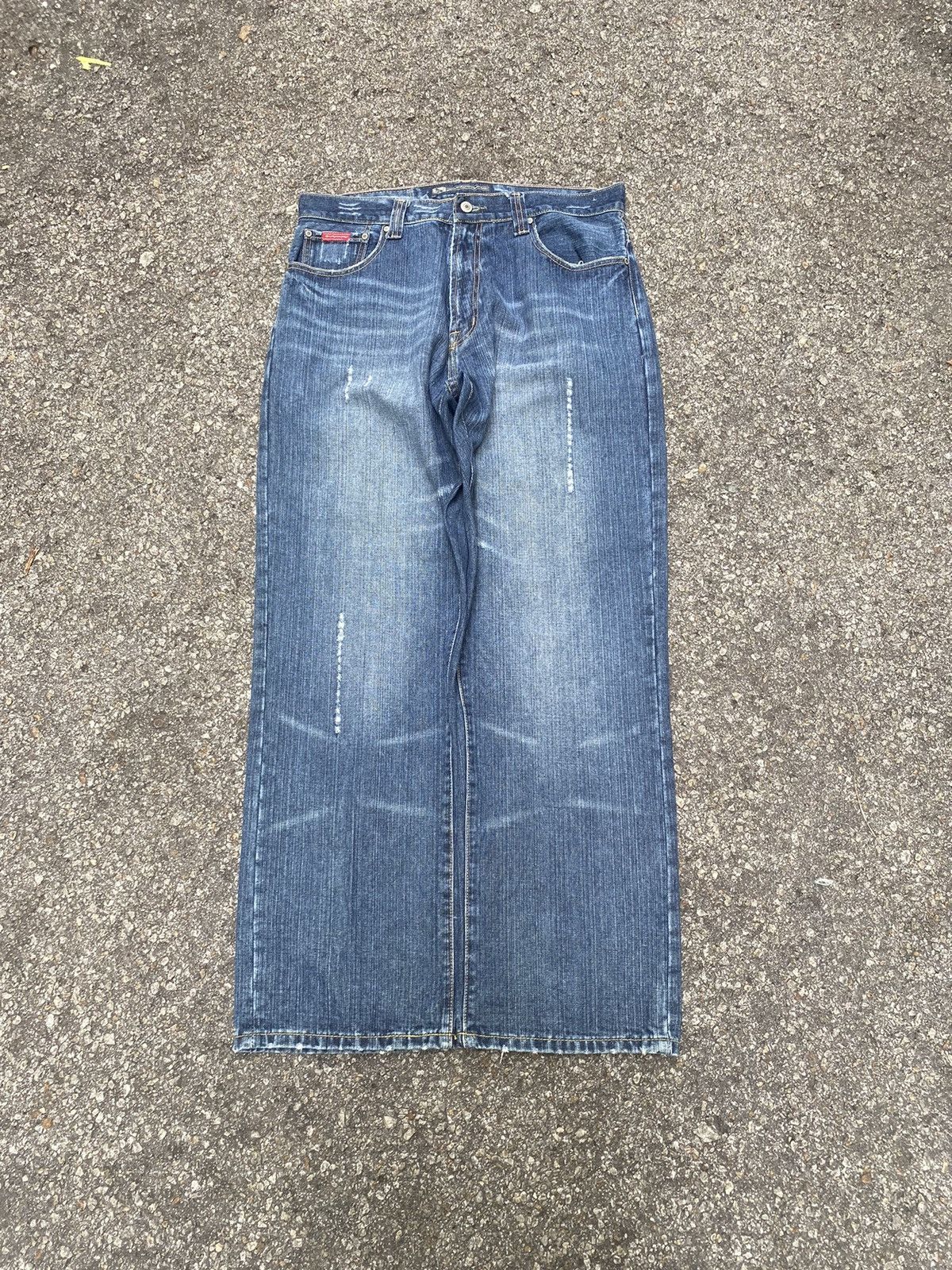 DrunknMunky × Southpole Vintage Y2K Drunkn Munky Denim Faded Baggy Jeans Size US 34 / EU 50 - 1 Thumbnail