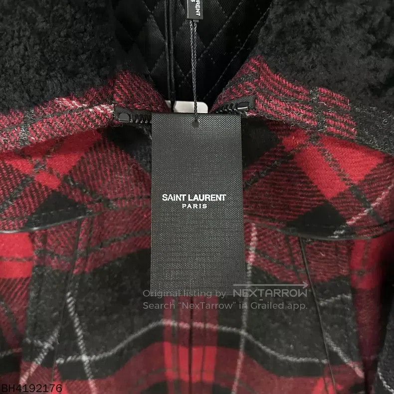 Saint Laurent Paris Saint Laurent Paris size 40 Black and Red Plaid Zip-Up Jac Size M / US 6-8 / IT 42-44 - 6 Thumbnail