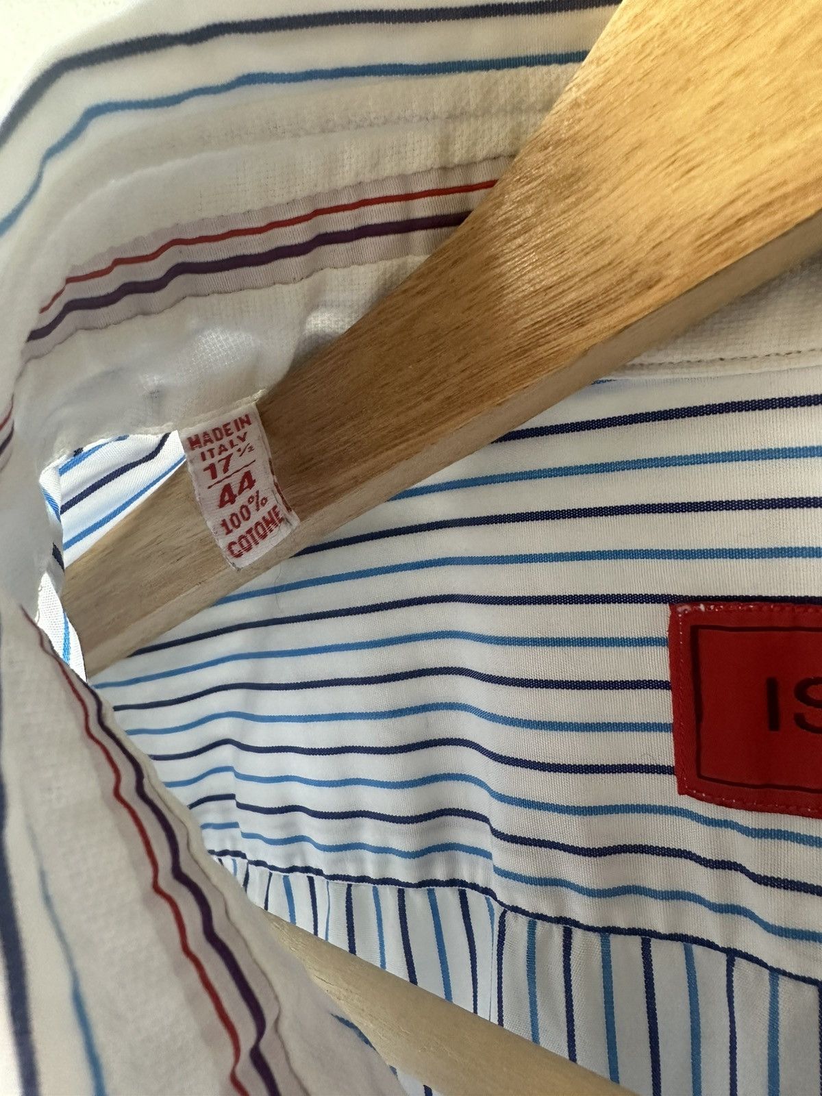 Isaia Napolii Isaia Napoli Striped Formal Cotton Dress Shirt Size 44/17.5 Size US XL / EU 56 / 4 - 5 Thumbnail