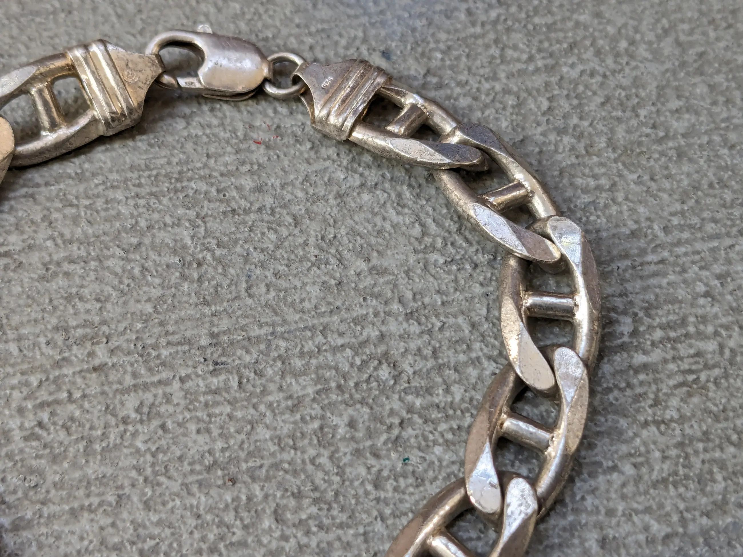 Other Vintage Sterling Silver Mariner Bracelet Chunky Biker Punk Size ONE SIZE - 8 Thumbnail