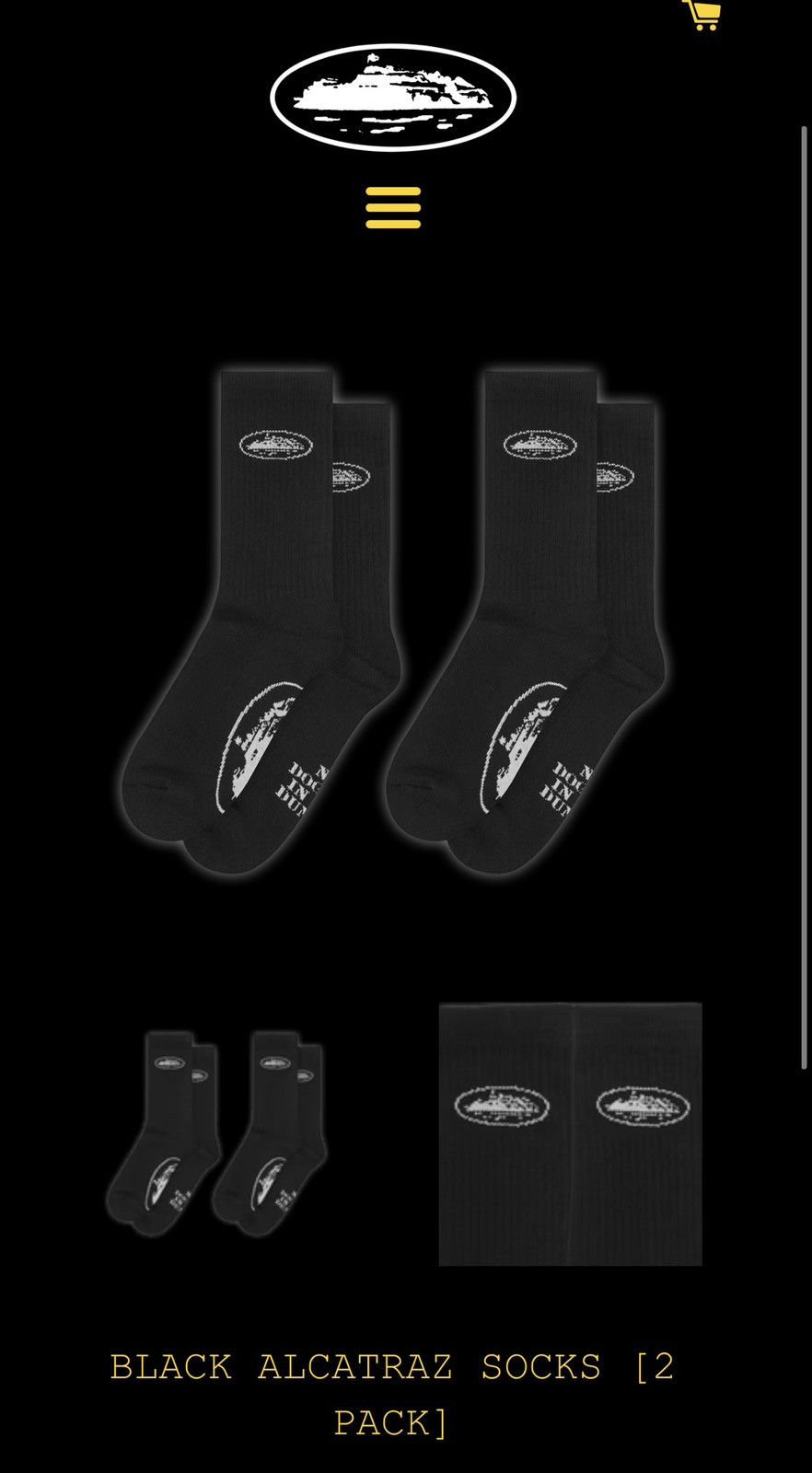 Corteiz Corteiz Black Alcatraz Socks 2-PACK Size ONE SIZE - 1 Preview
