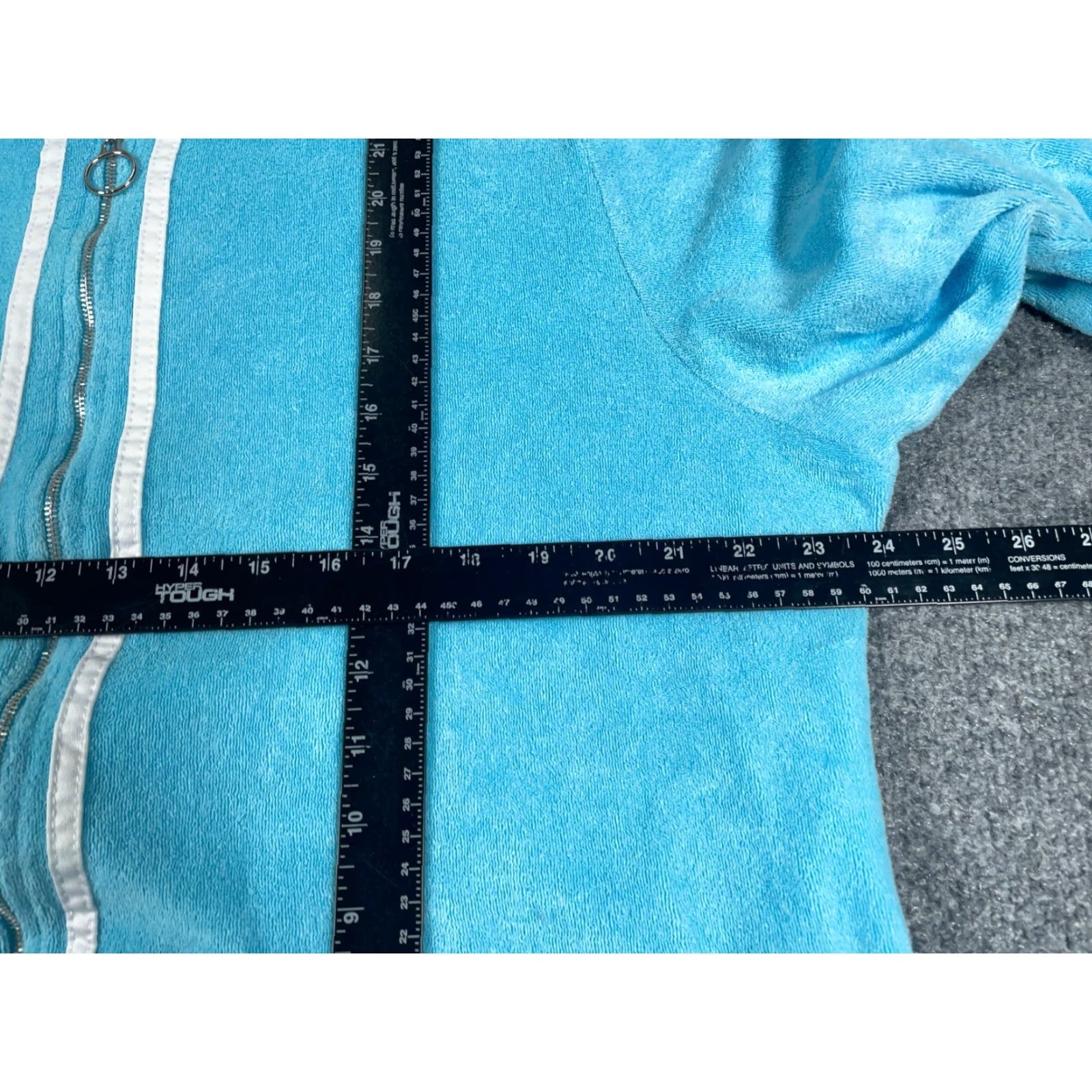 Vintage VINTAGE Fashion Bug Jacket Ladies 90s Retro Blue White Striped Full Zip Cotton Terry Cloth Short Jacket Women 18/20 (Large) USA Made Size L / US 10 / IT 46 - 5 Thumbnail