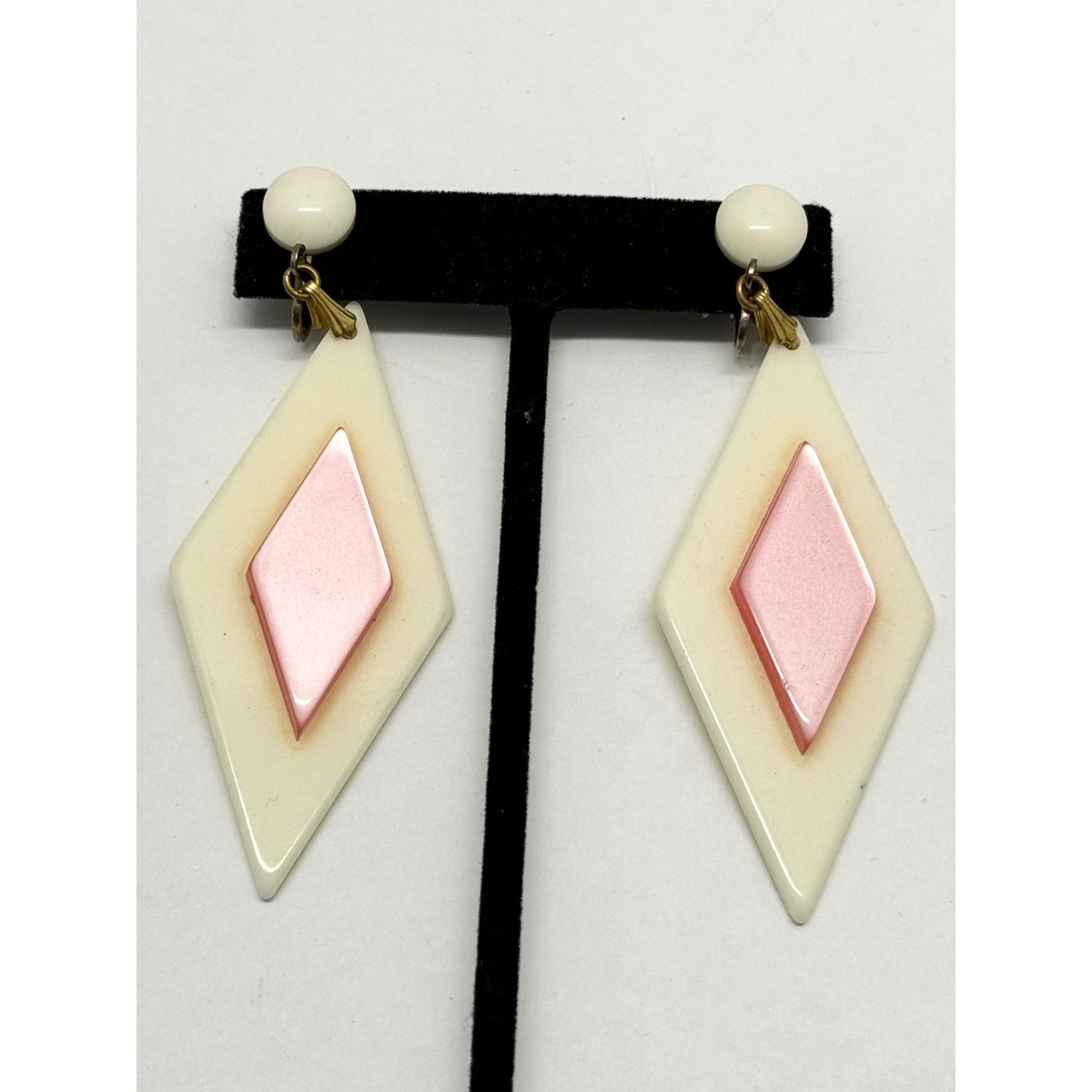 Vintage Vintage pink plastic dangle drop earrings Size ONE SIZE - 2 Thumbnail