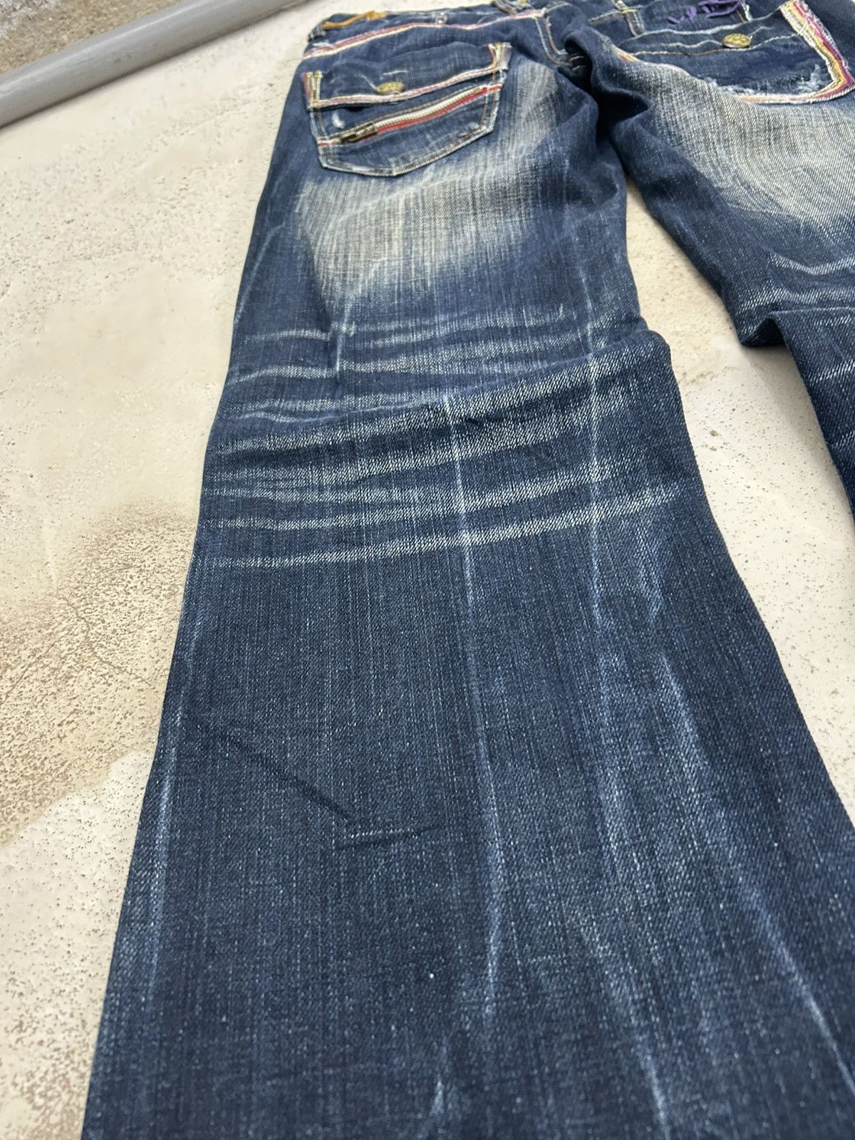 If Six Was Nine Super Flare Swell N Denim Japan Mud Washed Whisker Low Rise Size US 31 - 16 Thumbnail