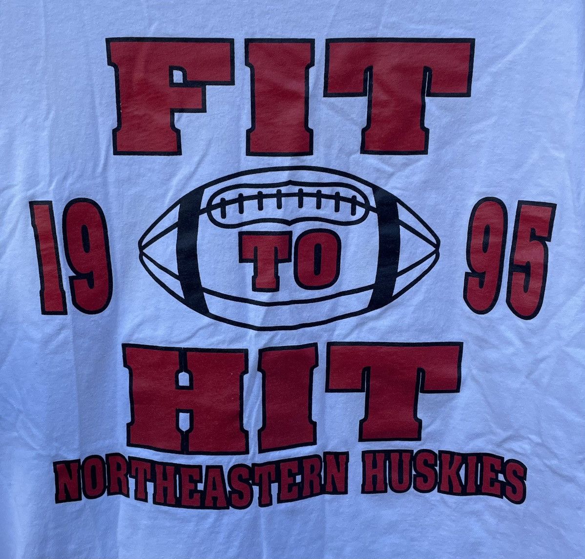 Champion Vintage 1995 Champion Fit To Hit Northeastern Huskies TShirt Size US L / EU 52-54 / 3 - 3 Thumbnail