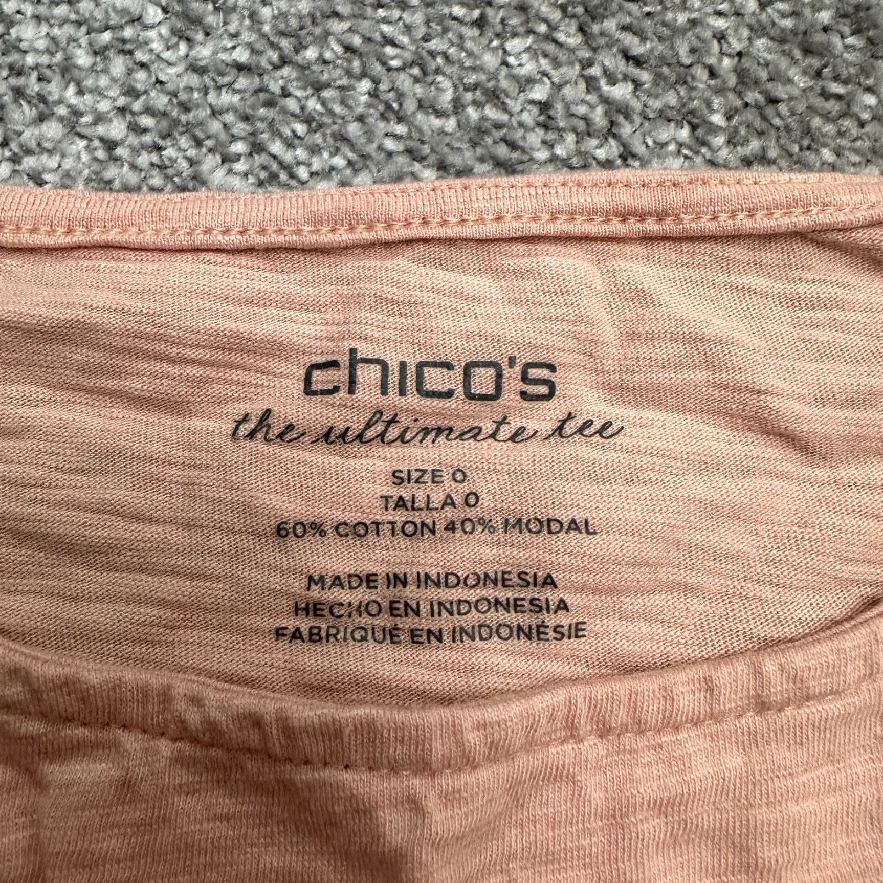 Vintage CHICO'S T-Shirt Womens Long Sleeve Cotton Blend Orange 0 Peach Round Neck Casual Tee S Regular Size Ladies Classic/Outdoor 90s? (No, avoid 90s) Size S / US 4 / IT 40 - 4 Thumbnail