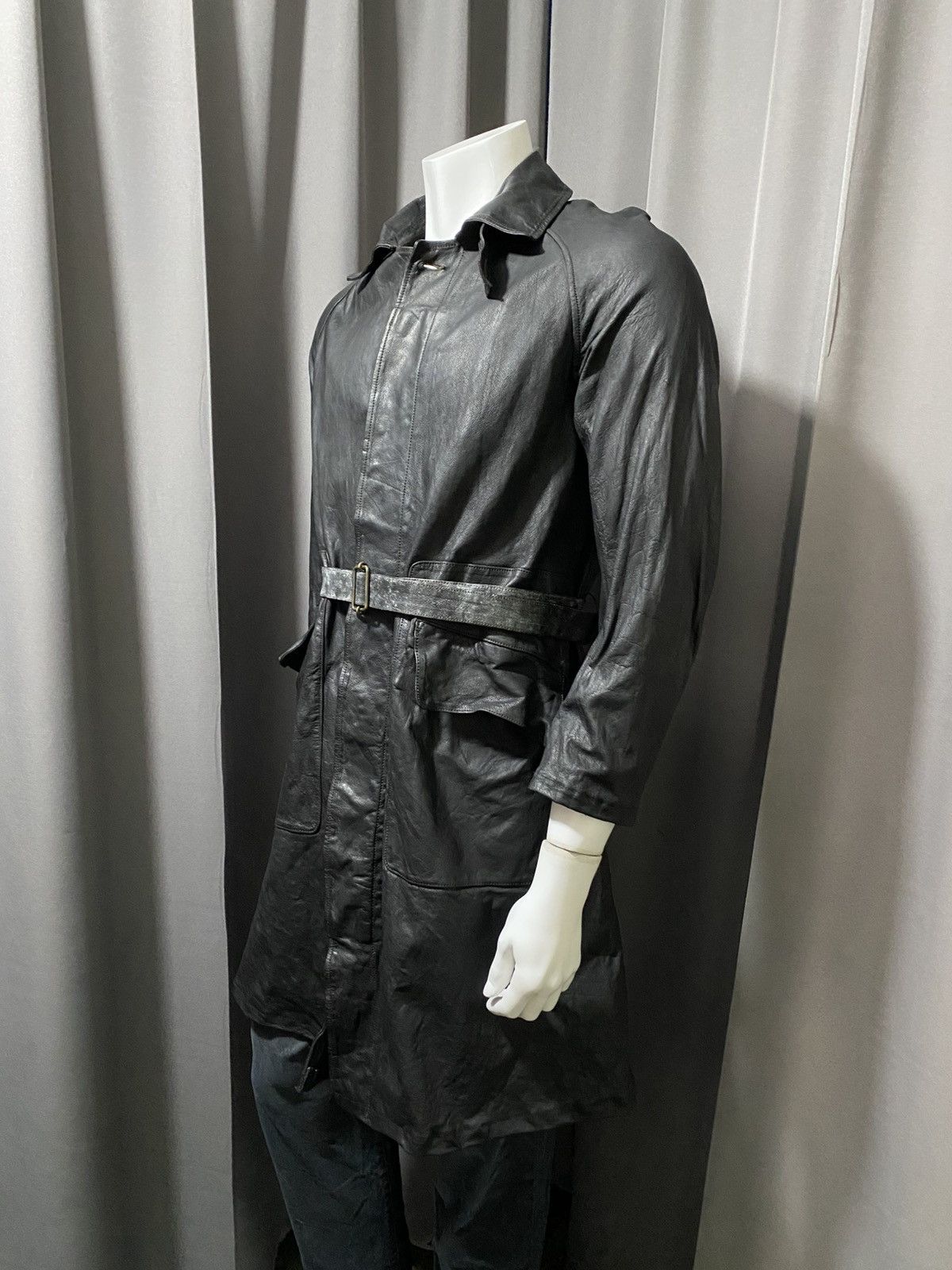 CHRISTIAN PEAU Christian Peau- Waxed Leather Trench Coat Size US M / EU 48-50 / 2 - 17 Thumbnail