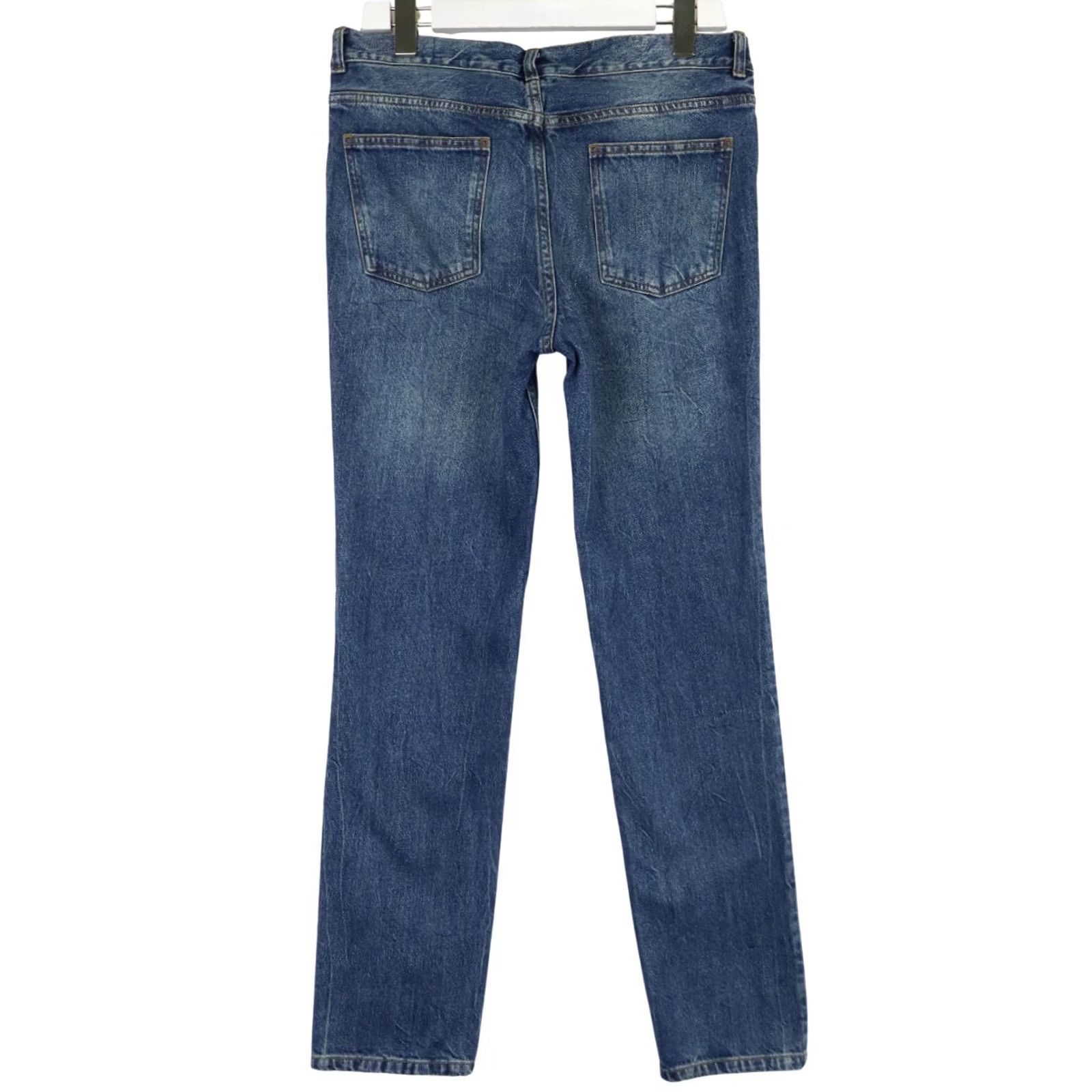 Cos COS Jeans Men's W32/L32 Blue Skinny Zip Fly Stretch Faded Whiskers Size US 32 / EU 48 - 2 Thumbnail
