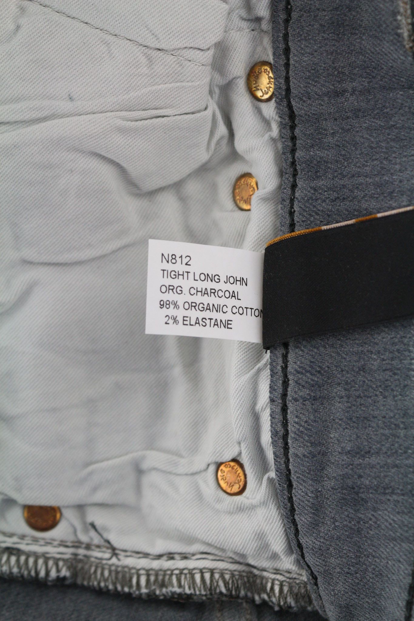 Nudie Jeans TIGHT LONG JOHN W30/L32 Organic Charcoal Jeans 80671 Size US 30 / EU 46 - 7 Thumbnail