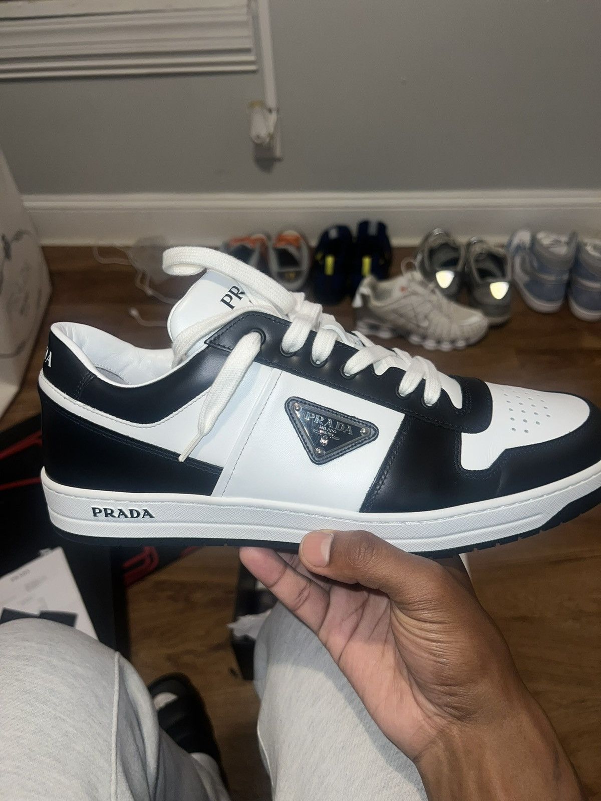 Prada Leather Downtown Sneakers