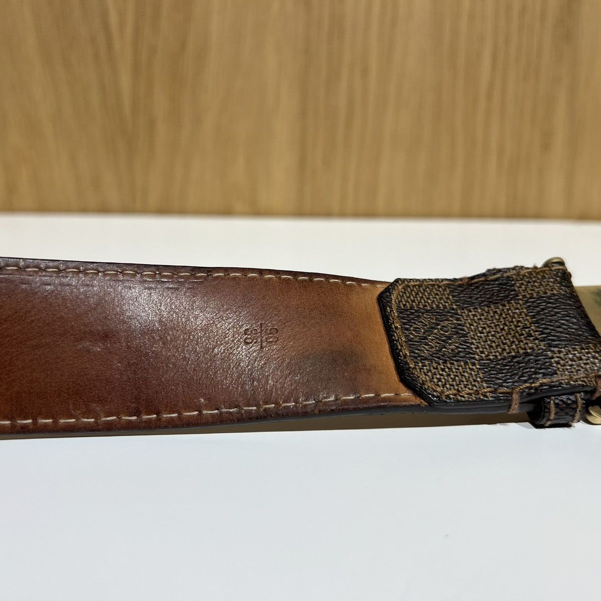 Louis Vuitton 🔹Louis Vuitton Inventeur Metal Buckle Leather Belt Size 36 - 2 Thumbnail