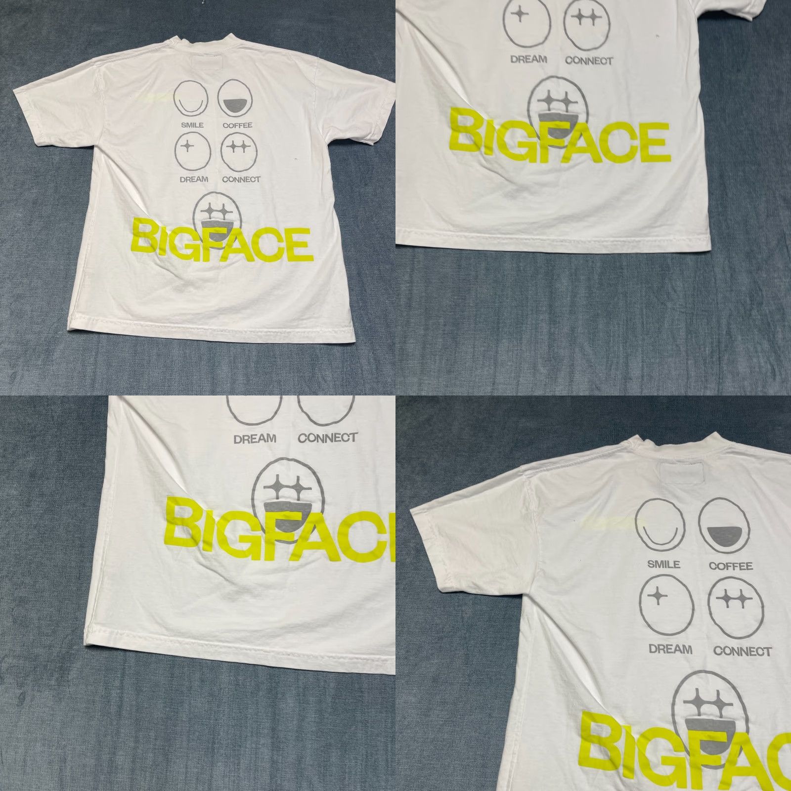 Vintage VINTAGE Bigface T Shirt Mens Large White Smile Coffee Dream Connect Icons Graphic Print Size US L / EU 52-54 / 3 - 8 Thumbnail