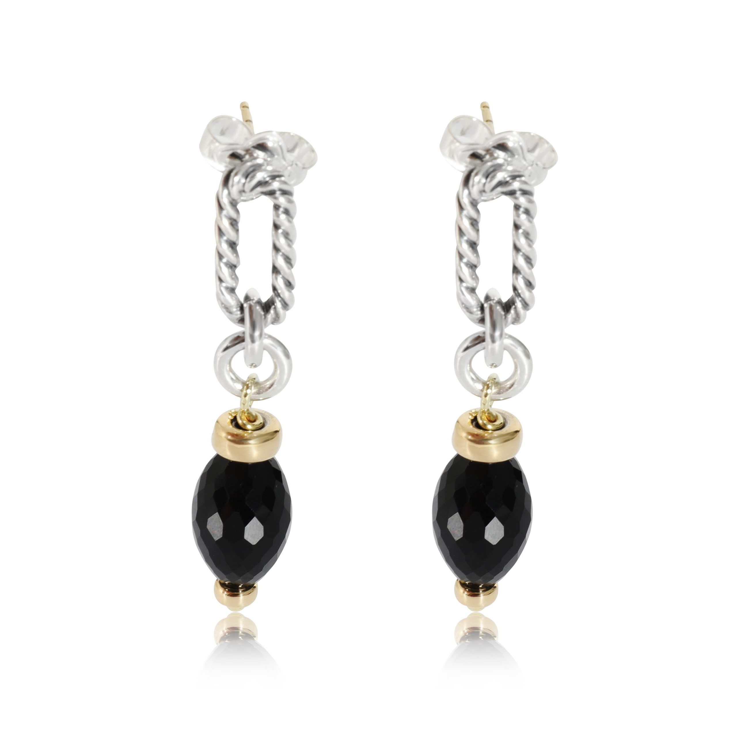 David Yurman David Yurman Figaro Cable Onyx Earrings in 14k Yellow Gold/Sterling Silver Size ONE SIZE - 1 Thumbnail